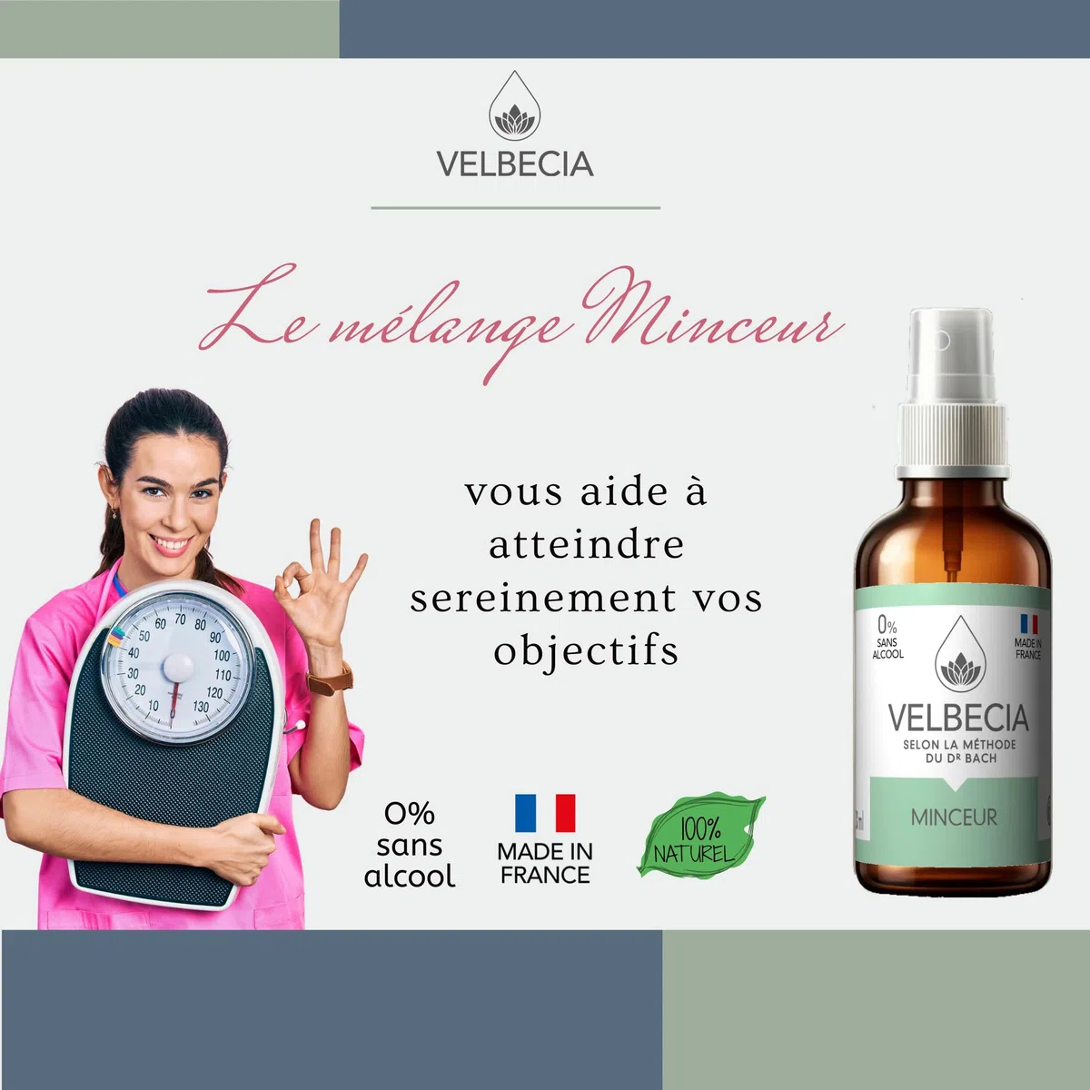 Velbecia® - Elixirs floraux Minceur - Perte de poids 30 ml +1 OFFERT - SANS ALCOOL - Selon la méthode originale du Dr Bach - Pour éviter le grignotage, rester motivée, pour éviter la tentation