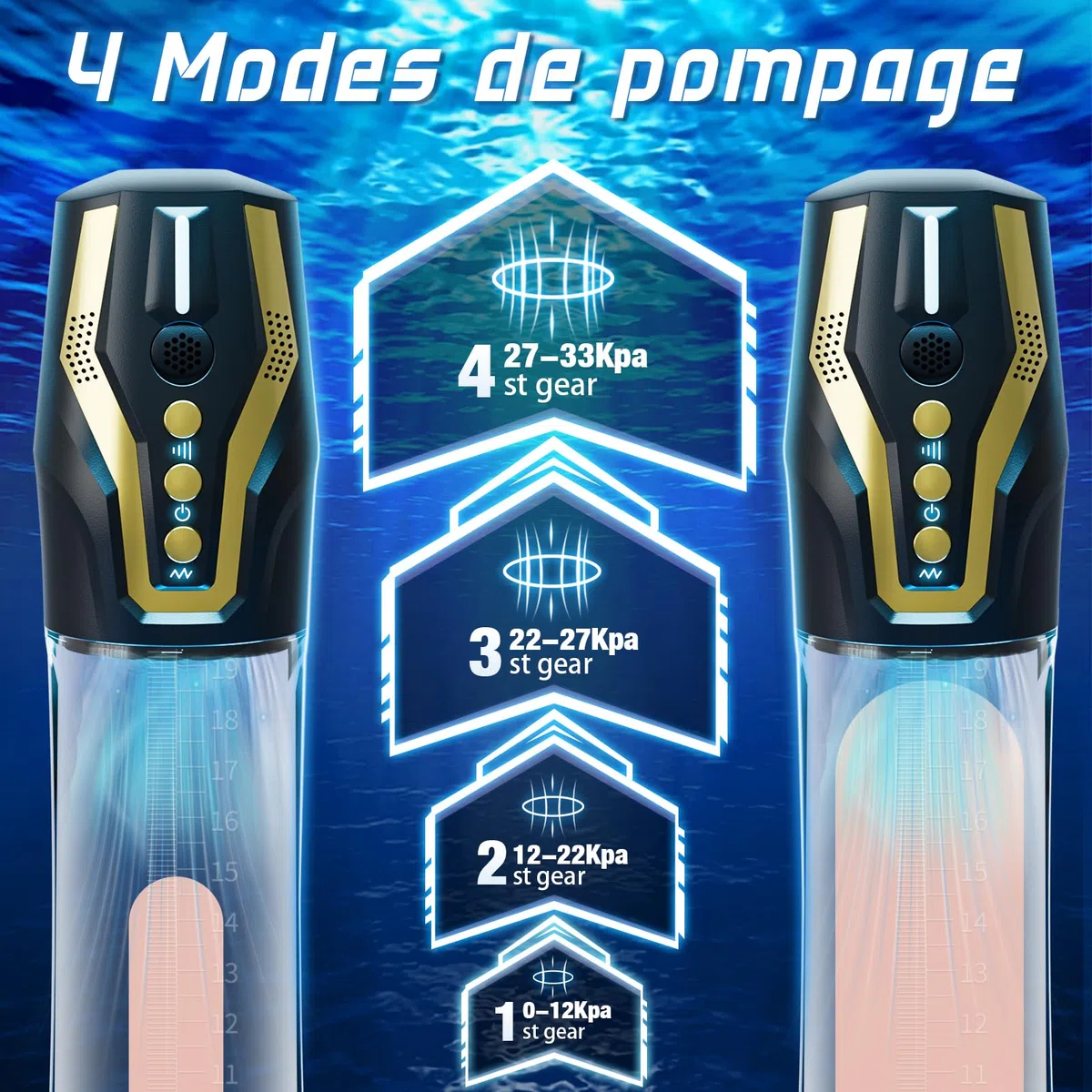 Pompes à Pénis Vaginette Masturbateur Automatique - Contrôle Vocal Pompe Penis Sex Toýs Homme avec 4 Modes d'aspiration & 4 Modes de Pompage, Masturbateurs Masculins Pompe a Penis Masturbeuse Homme