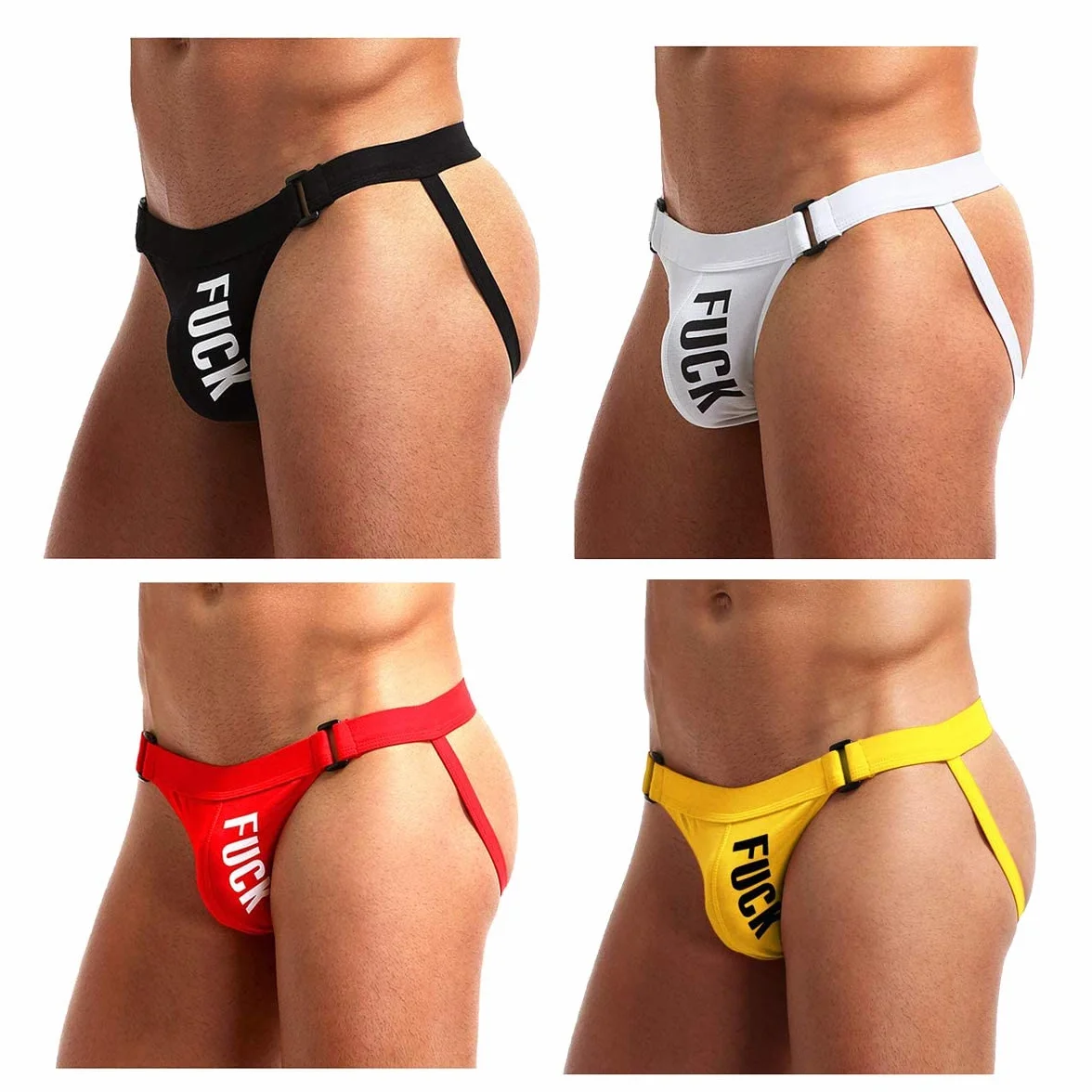 Jockstrap String pour homme Sous-vêtements sexy pour homme Slips Thong Coton Taille basse String Sport Jock Strap