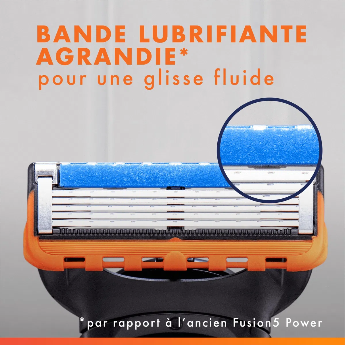 Gillette Lames de Rasoir Homme Fusion 5 Power, Pack de 4 | Cartouche Dotée d’une Bande Lubrifiante Améliorée, Anti-Friction, Rasage avec Micro-Pulsions, 1 Recharge Jusqu’à 30 Jours