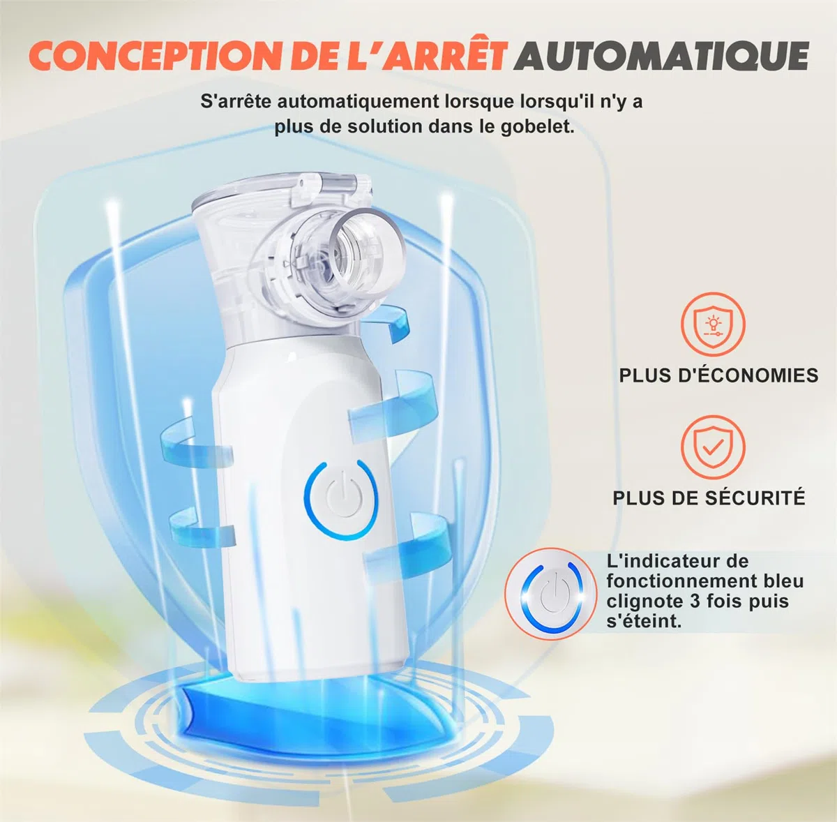 Nebulisateur pour Adultes, Nebulisateur Portable Rechargeable pour Adultes et Enfants, Inhalateur Silencieux pour Enfants avec 2 Masques et Embout Buccal, pour Usage Domestique et en Voyage