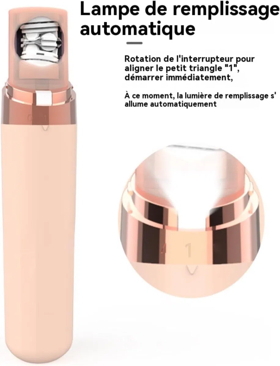 Epilsmooth Pro épilateur visage, Epil smooth Épilateur Visage, USB Rechargeable Avec Lumière LED Intégrée, Convient pour le Visage,le Corps,les Jambes et les Aisselles (Rose)