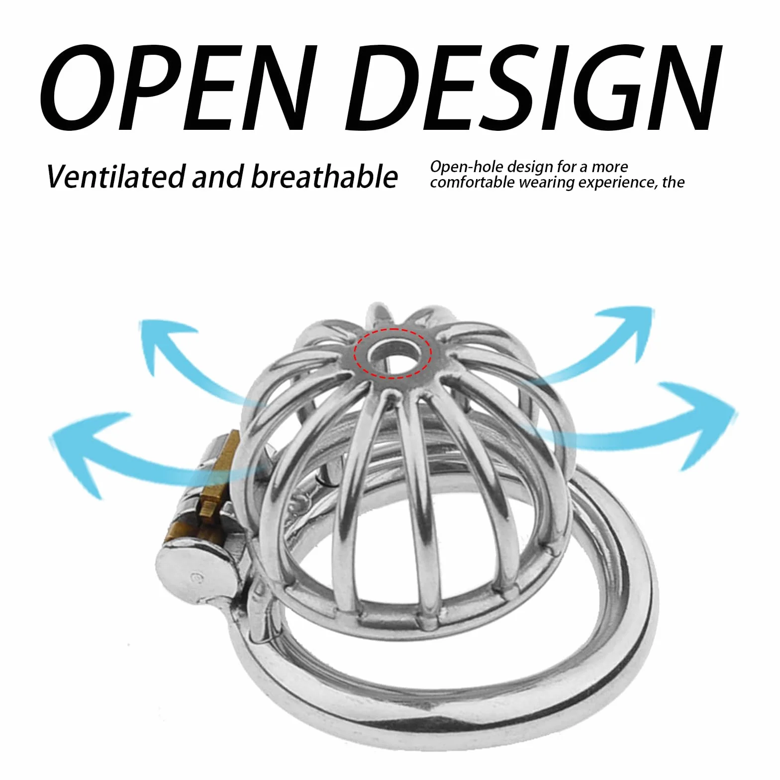 BDSMJOY Cages de Chasteté Acier inoxydable, Pénis Sex toys jouet sexualité couple Sextoy homme, Cage de chasteté respirante Pour Punition Sextoyse Couple (45mm)