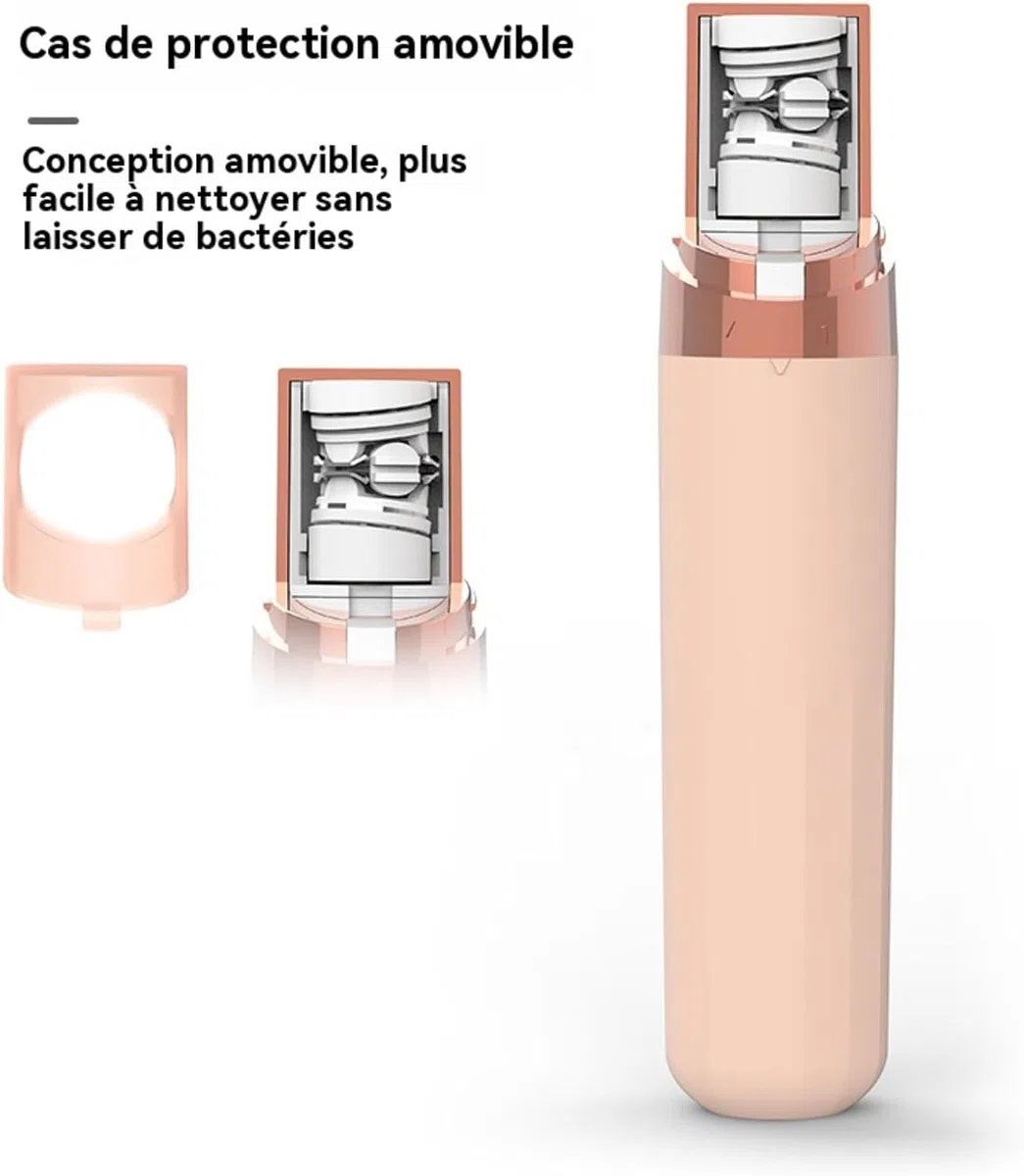 Epilsmooth Pro épilateur visage, Epil smooth Épilateur Visage, USB Rechargeable Avec Lumière LED Intégrée, Convient pour le Visage,le Corps,les Jambes et les Aisselles (Rose)