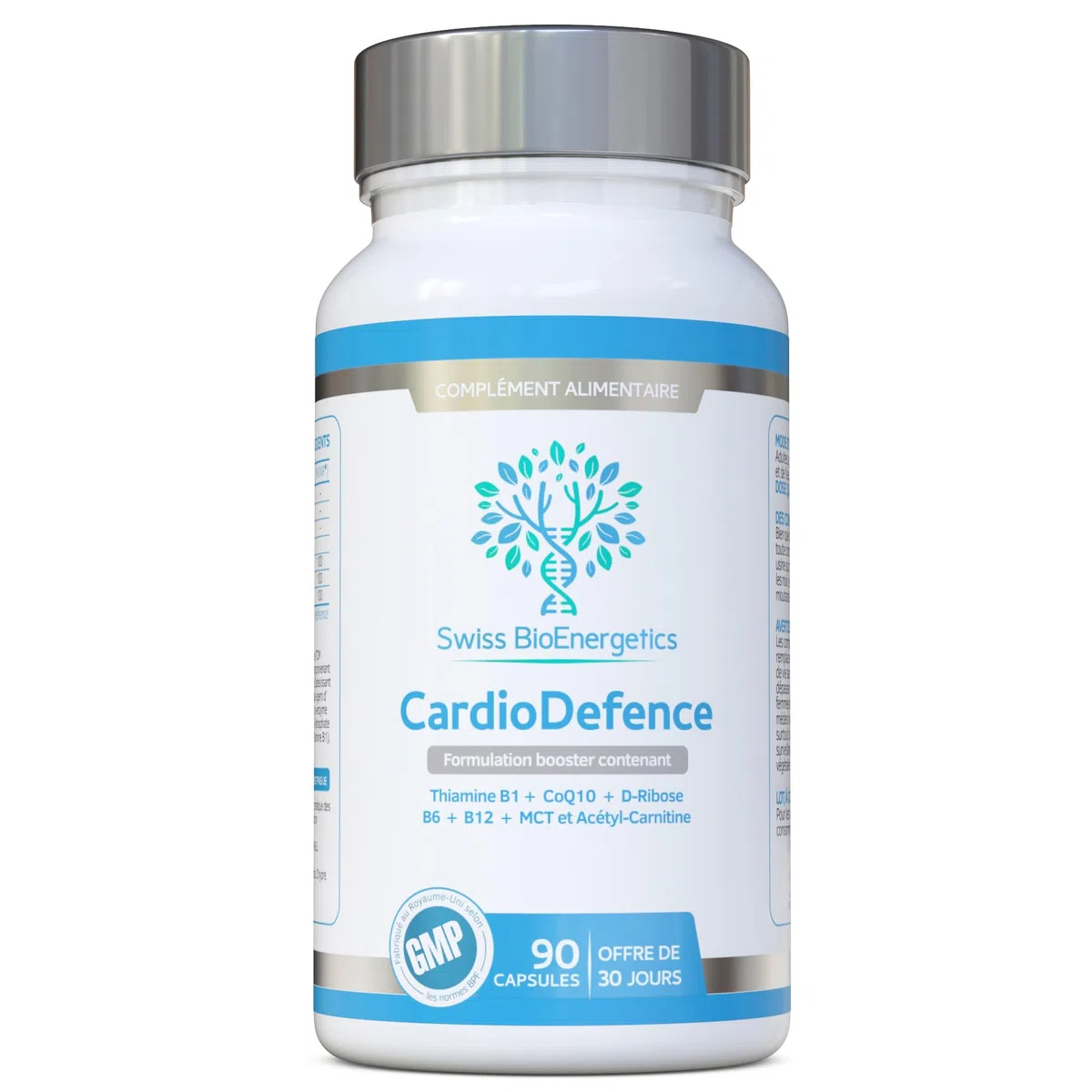 CardioDefence - équilibre précis de CoQ10, D-ribose, acétyl L-carnitine, vitamines B et MCT- contribuer à fonction normale du cœur et réduire la fatigue - 90 gélules