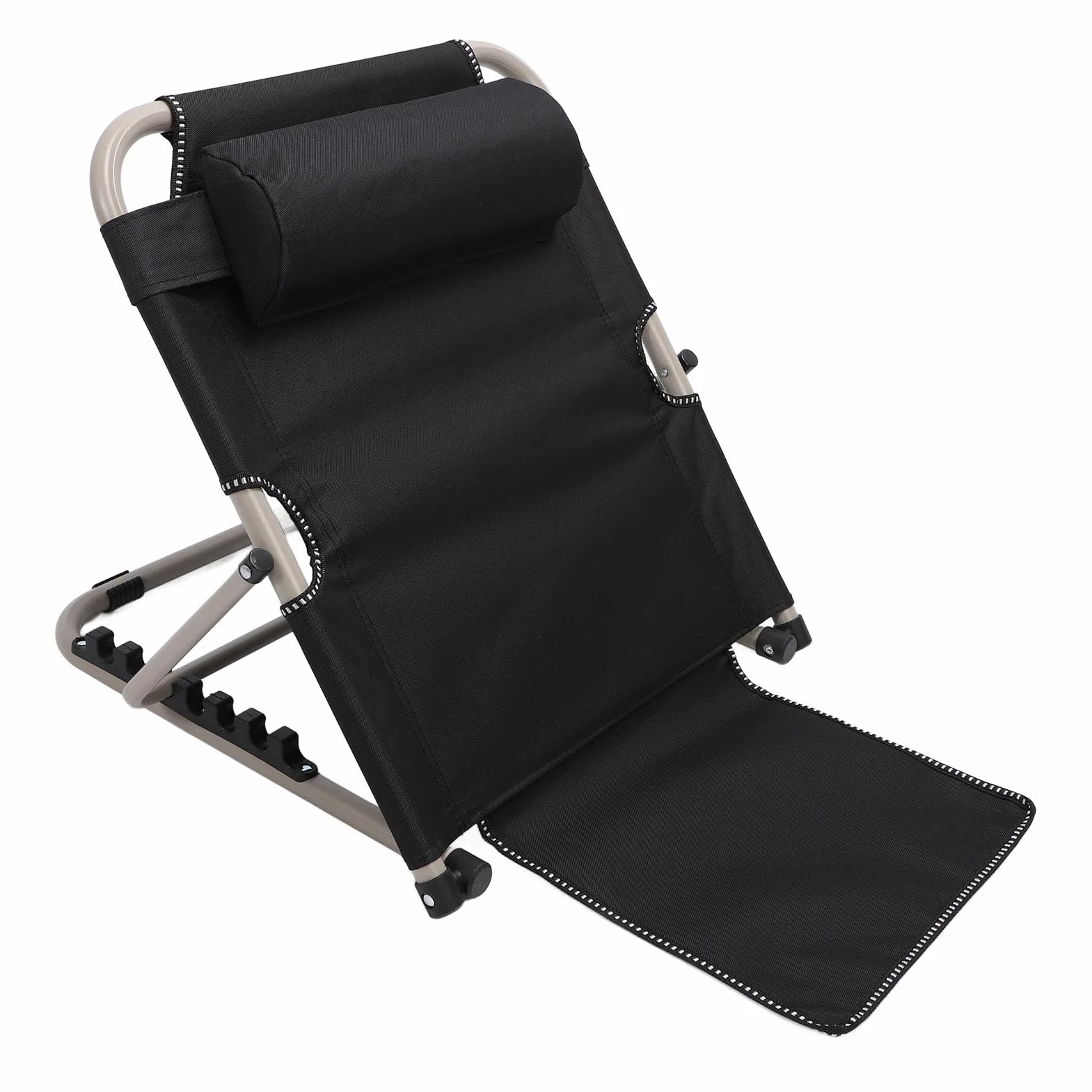 ZJchao Dossier de Levage de Puissance Réglable Dossier de Lit de Repos Pliant Portable Repos avec Un Réglage de l'angle à 6 Positions et Une Base Non Glissante pour Les Soins à (Black)