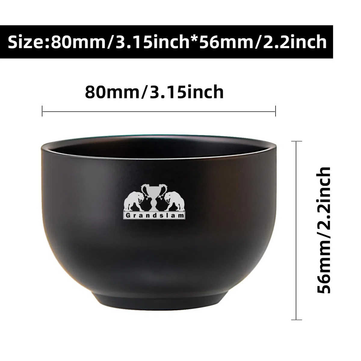 Grandslam 3 en 1 Set de Rasage, Kit de Rasage Barbier Comprenant un Blaireau de Rasage, un Bol de Rasage en Acier Inoxydable et Support Rasoir, Meilleur Cadeau pour père, mari (Noir)