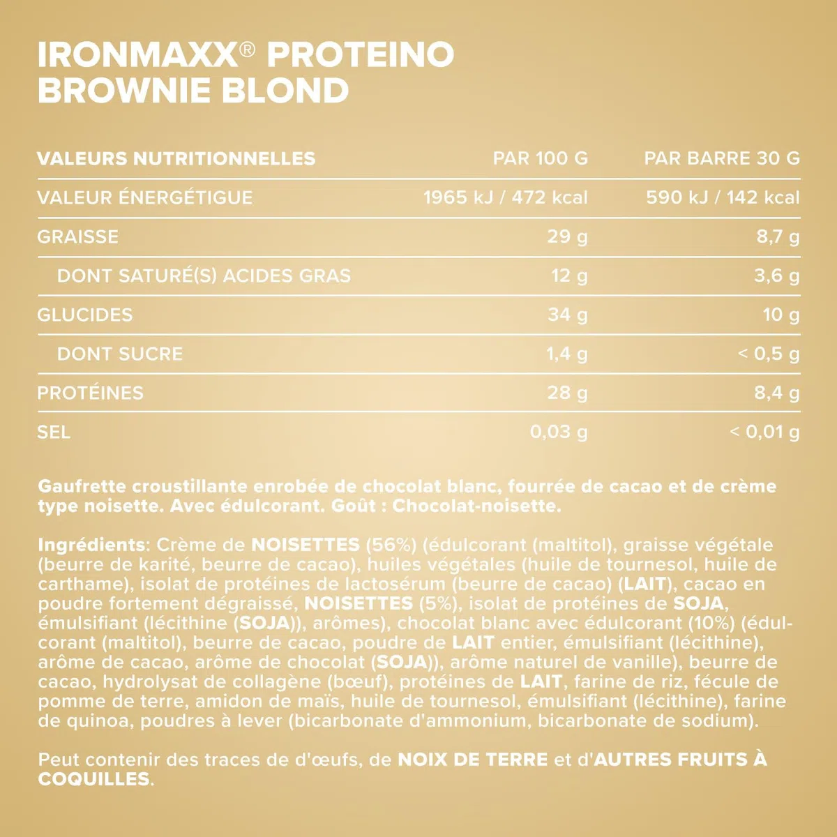 IronMaxx Barre protéinée Proteino Chocolat blanc noix de coco 12 x 30 g – barres protéinées façon gaufrette, barre proteine faible en sucre, snack protéiné sans gluten pour fitness