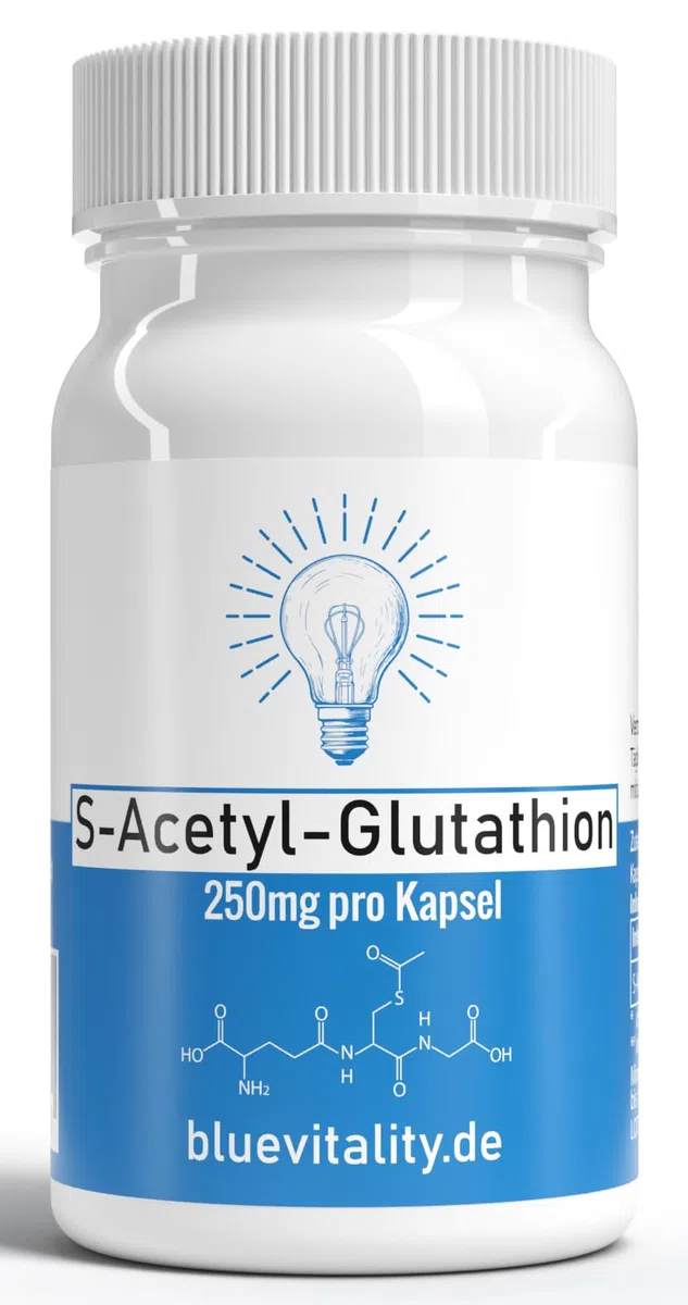 S-Acétyl Glutathion | 250 mg par gélule | 60 gélules | hautement dosé & stabilisé | Haute biodisponibilité | végan & testé en laboratoire
