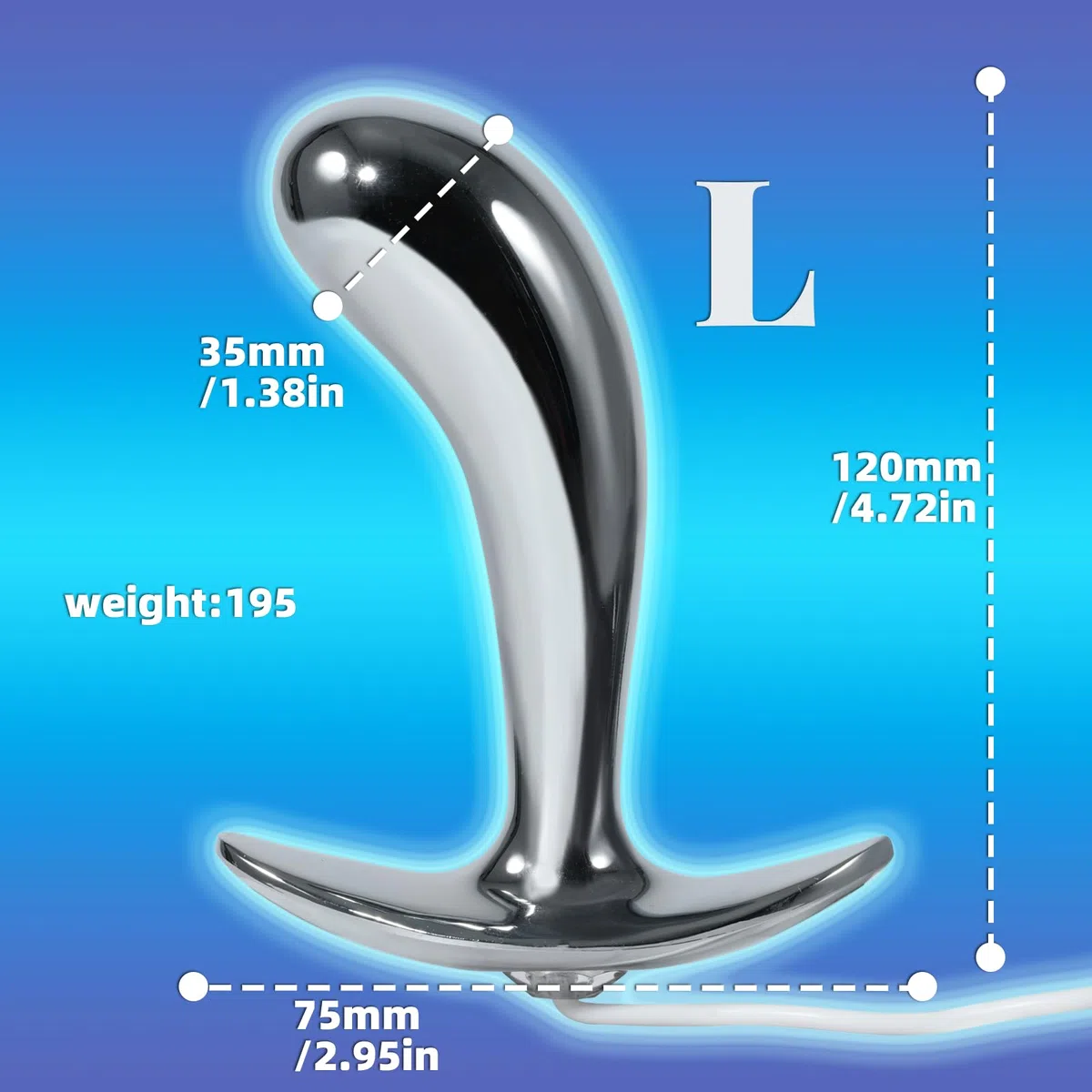 AMAZBEE Electroshock Sex Toys for Prostate Massage Analplug Sex Products Connected to a Power Source Stainless Steel Butt Plugs for Couples for Women (L)