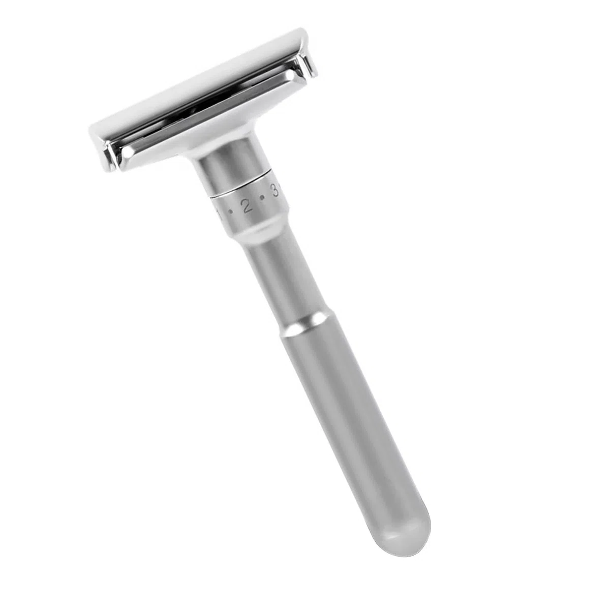 Yinhing Ensemble de Couteaux de Rasage Professionnels pour Hommes avec 5 Lames de Rechange à Double Tranchant, Rasoir de sécurité Ouvert, Tranchant Réglable, Alliage de Zinc Argent