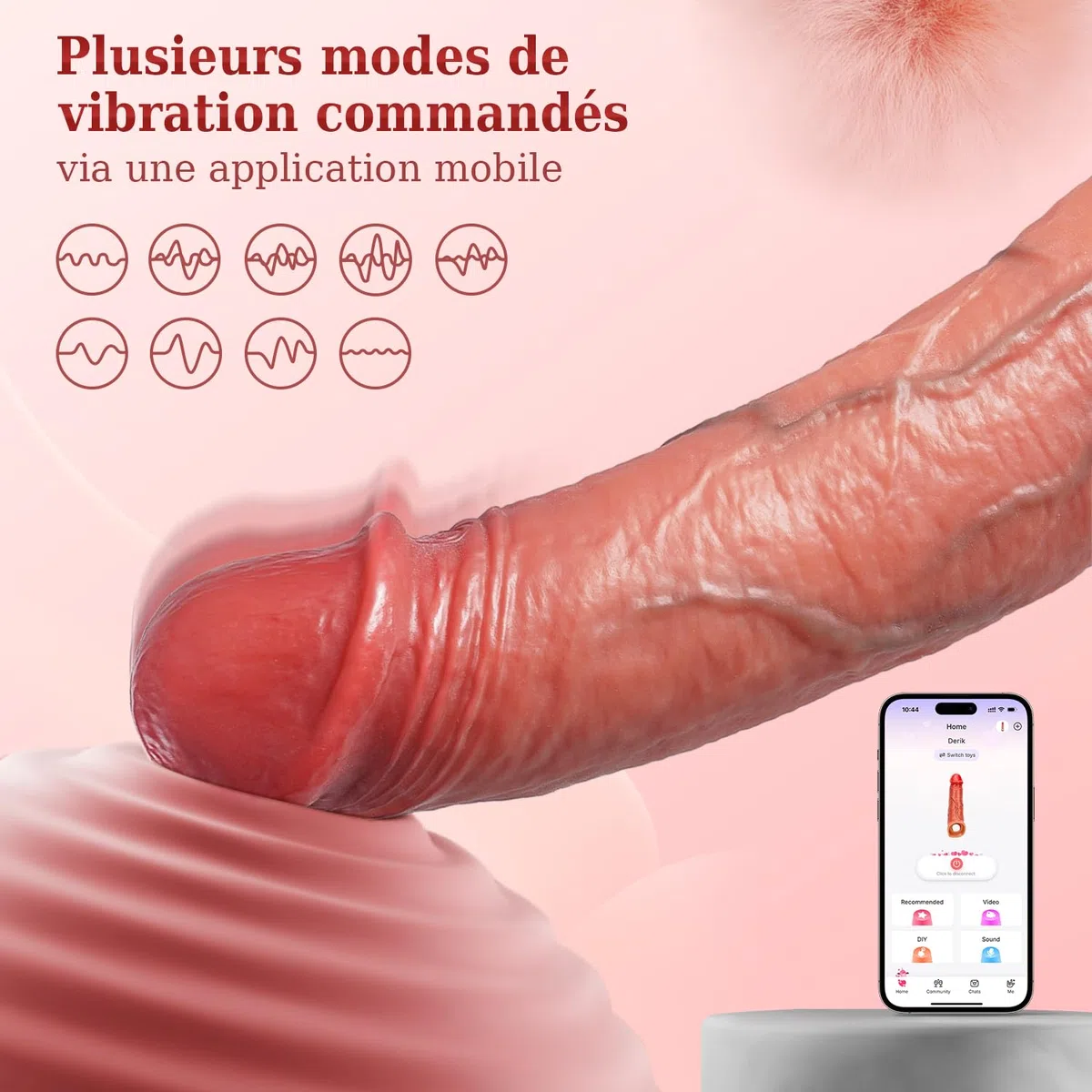 Gaines pour Pénis Sextoyse Couple Plaisir à Distance avec App, Sex Toys Homme Manchon Penis Réaliste 9 Modes, Agrandisseur de Pénis Jouet Sexuel pour Agrandir Son Pénis Retardateur Éjaculation