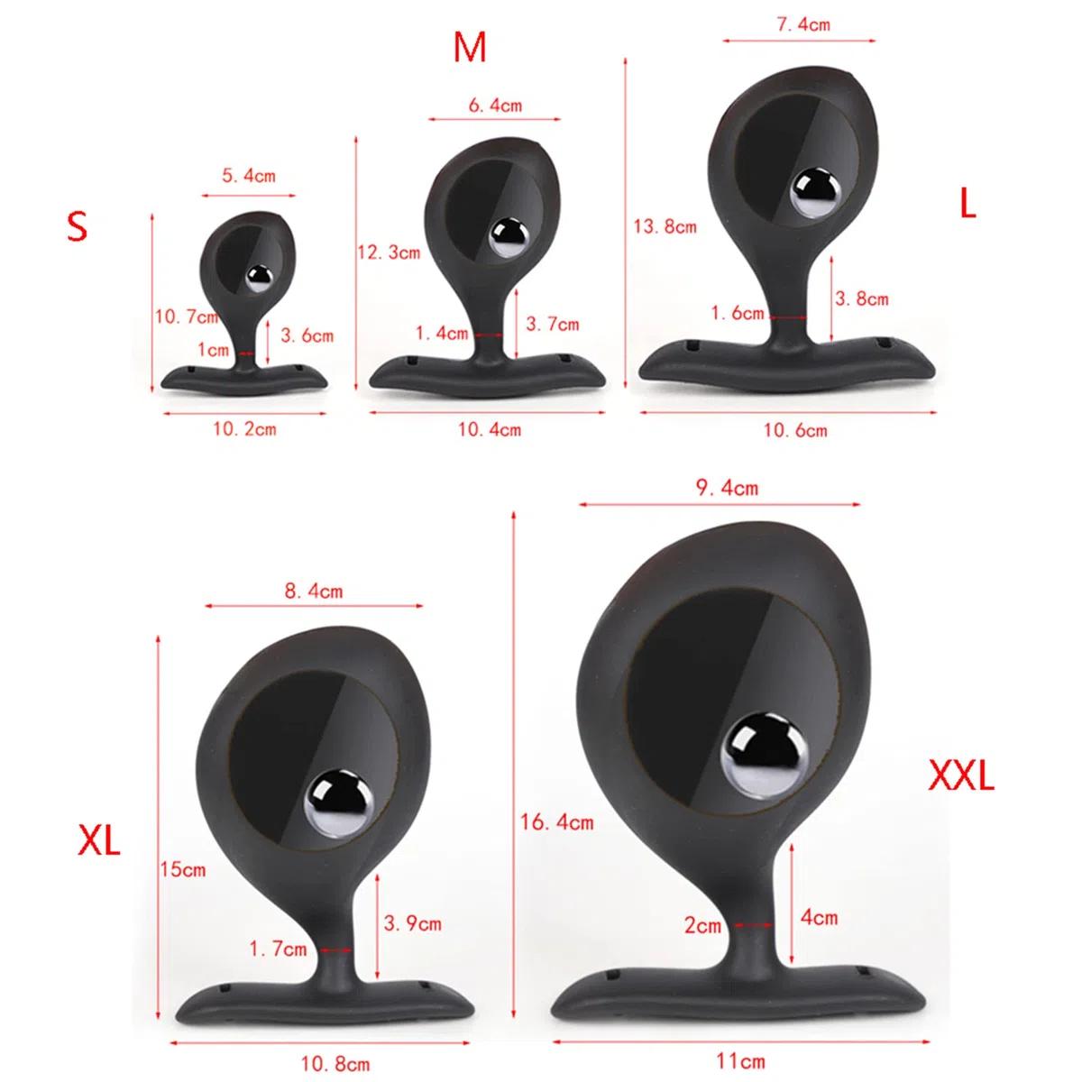 Plug anal en silicone à sangle avec boule en acier Gode portable Plug anal avec harnais Ceinture Sangle Godes Grosses perles anales Gode anal Plug anal en silicone Dilatateur Sex Toy for femmes