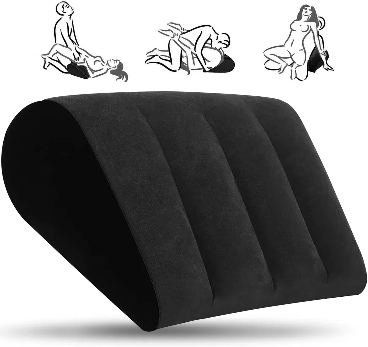 Prosixtoy Coussin Sexe Oreiller Gonflable - Coussin de Position Sexe Gonflable pour un Soutien en Profondeur des Positions, Jouet Sexuel Gonflable Mobilier Érotique pour Hommes, Femmes, Couples(Noir)