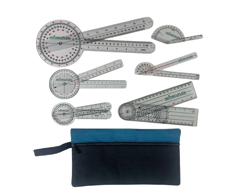 Anthroflex Lot De 6 Goniomètres: 30, 20, 15, 17 Centimètres, Doigt, Spinalavec avec Etui