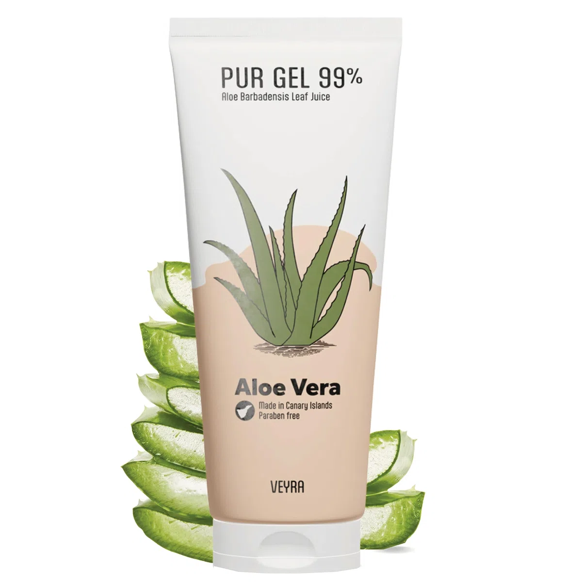Gel Aloe Vera Natif 99% Veyra 200 ml Sans Parfum Visage, Cheveux et Corps : Hydrate, Apaise, Régénère, Anti Acné, Après Soleil. Soin Pur 100% Naturel des îles Canaries