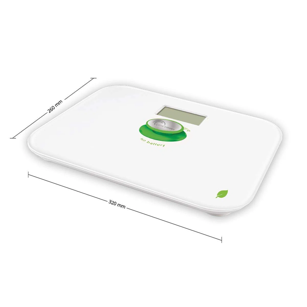 LITTLE BALANCE 8154 Kinetic Blanc / Vert - Pèse-personne sans pile - Ecologique grâce son bouton Little Balance - 180 kg / 100 g