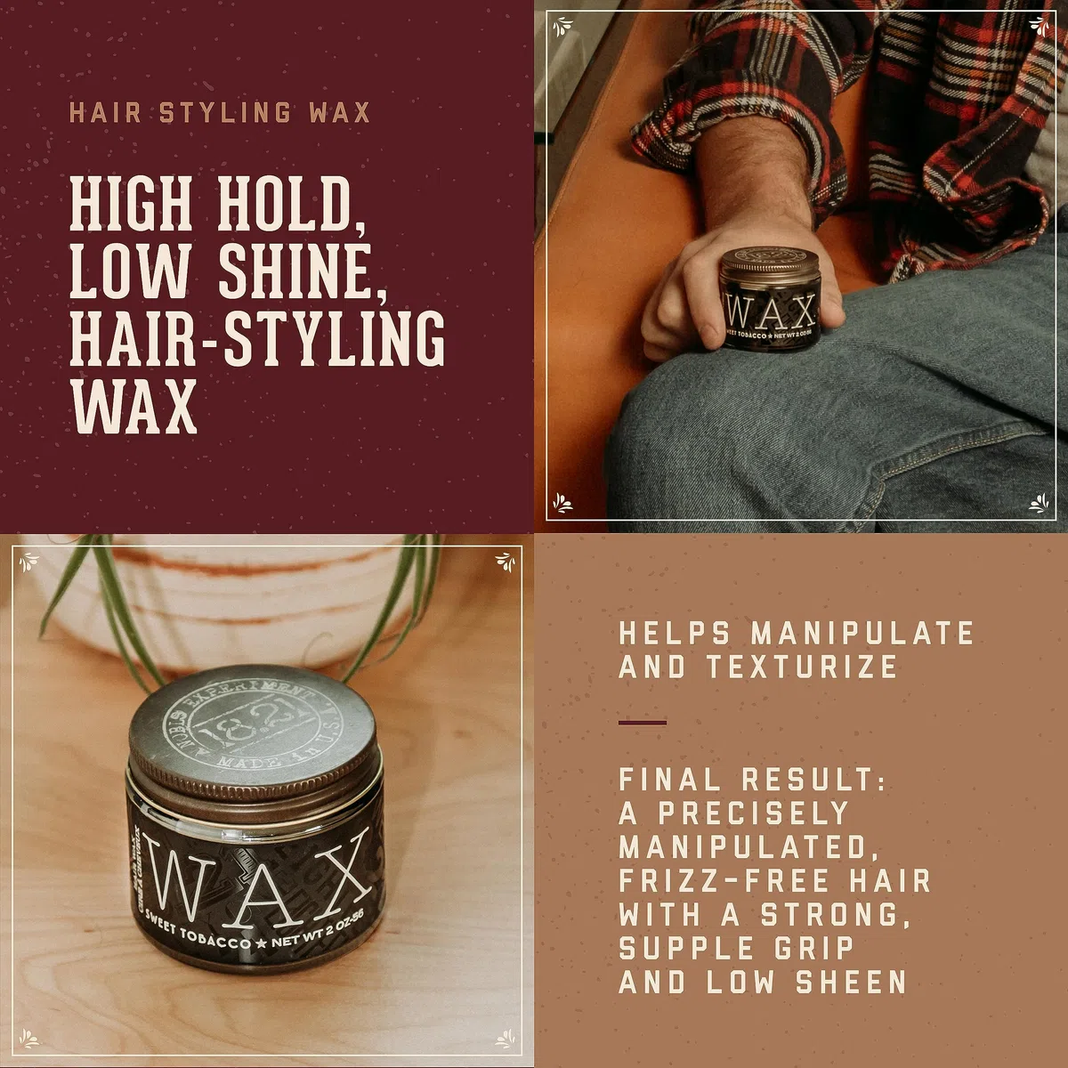 18.21 Man Made Wax - Sweet Tobacco for Men 2 oz Wax