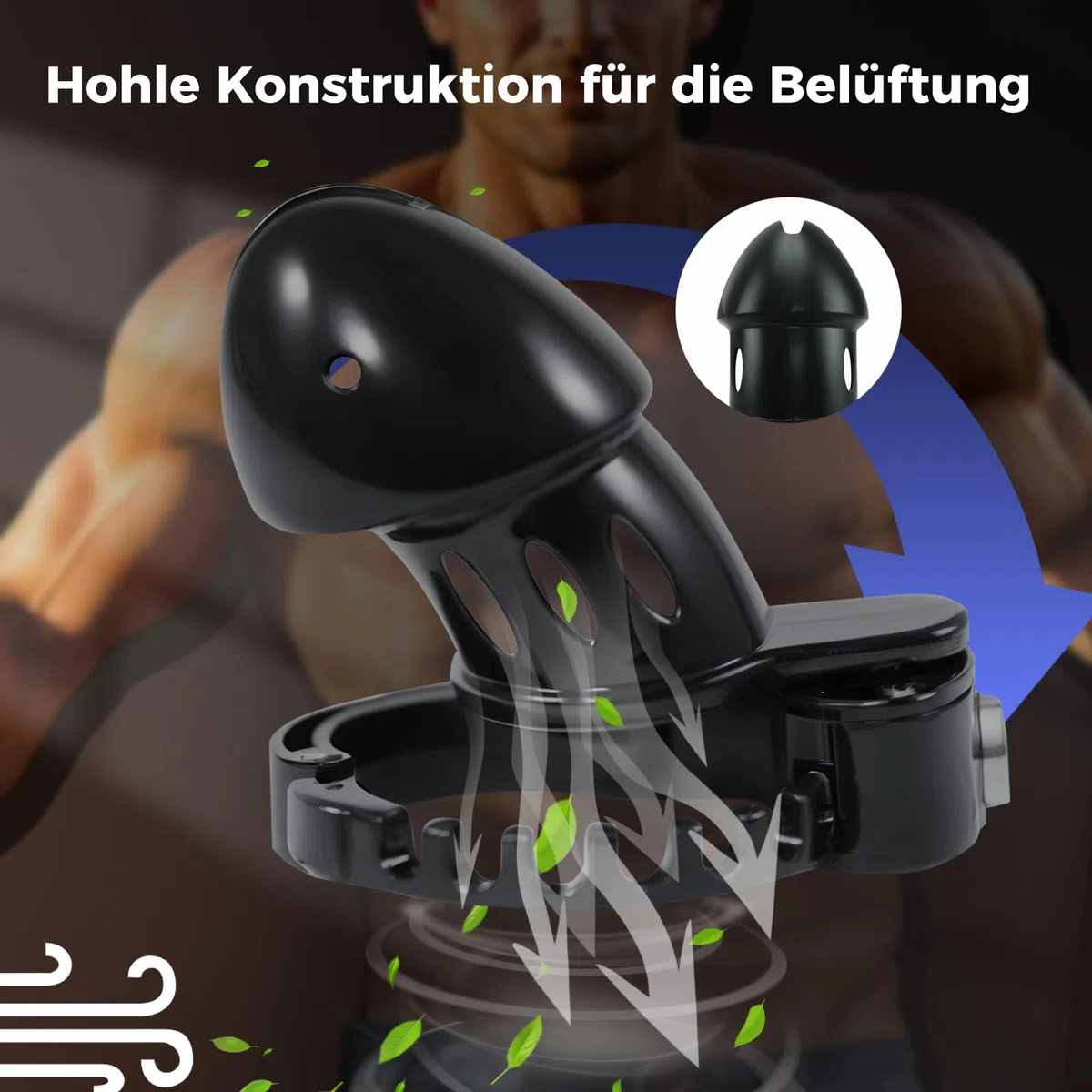 Ceintures de Chasteté avec Serrure à Poussoir Cage de Chasteté Pénis Réglable en 7 Tailles Différentes (42-52mm) Jouets Sexuels Chastity Cage pour l'Exercice du Pénis de l'Homme (Black)
