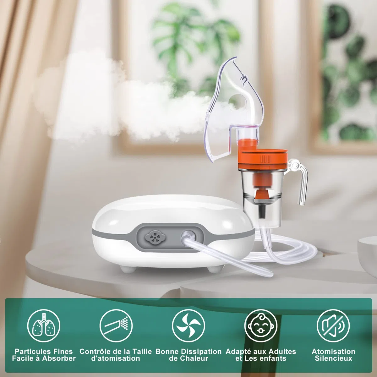Nébuliseur à Compresseur, Ultrasonic Inhalateur Vapeur,Aérosol Portable Nébuliseur Inhalateur, Pour le Traitement des Maladies Respiratoires Telles, Convient aux Adultes et aux Enfants.