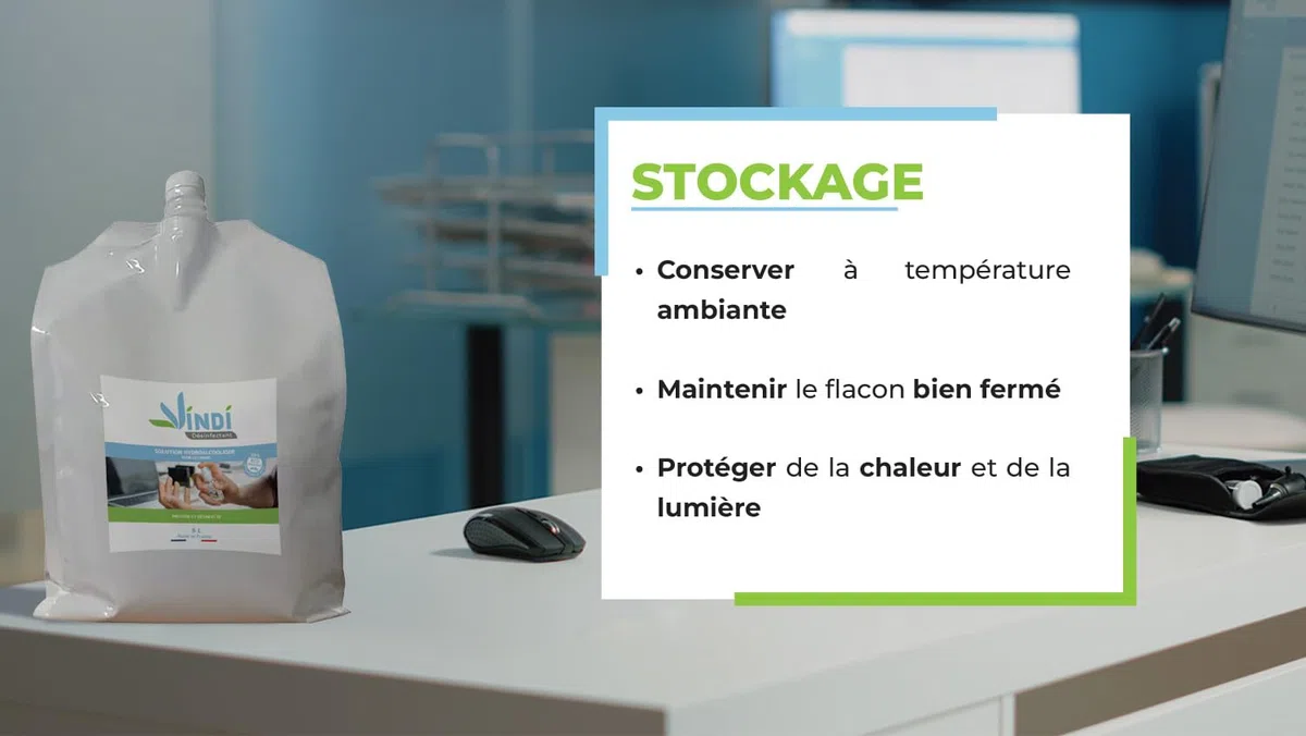 Vindi Désinfectant solution hydroalcoolique - Bidon-écorecharge de 5L - Fabrication Française - 76% d'alcool - Désinfection des mains et des surfaces - Virucide