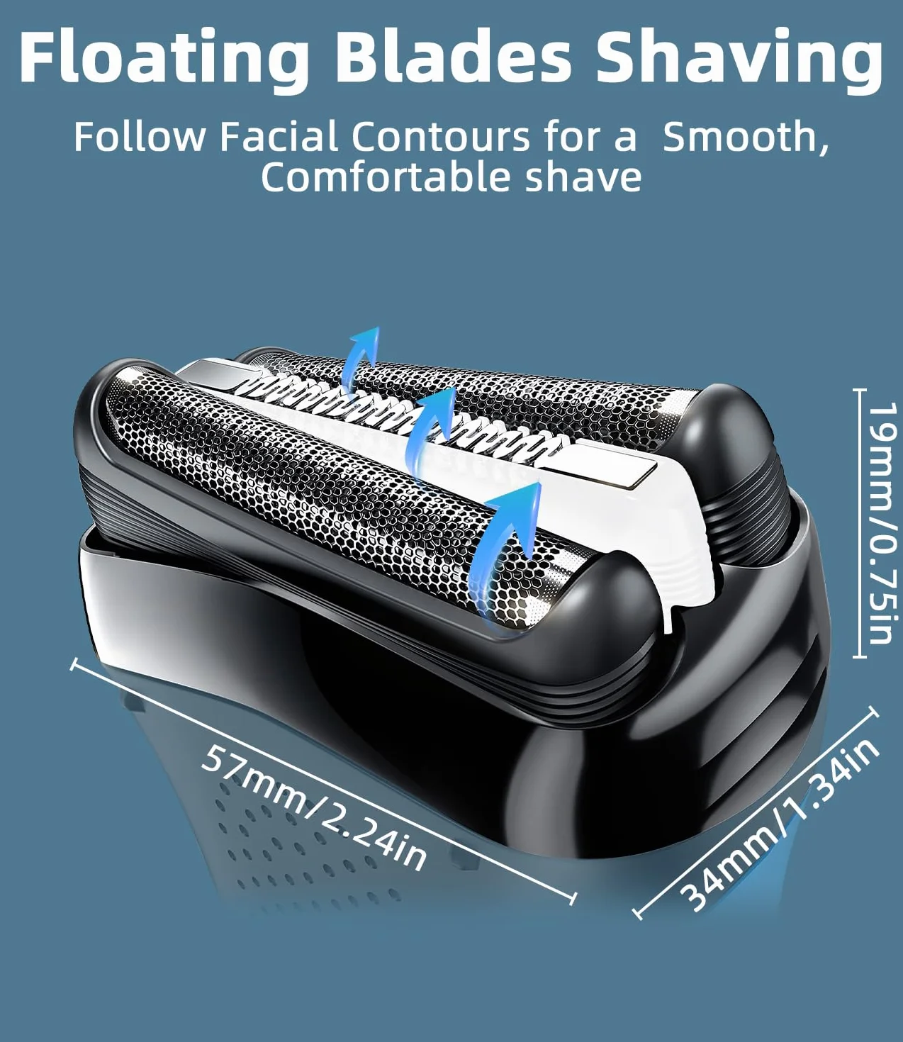 3 pièces tête de rasoir compatible avec Braun Série 3, 32B, pour S3 3040S, 3000S, 310S, 300S et plus, grille de rasoir pour Braun Série 3, accessoires de qualité pour un rasage parfait