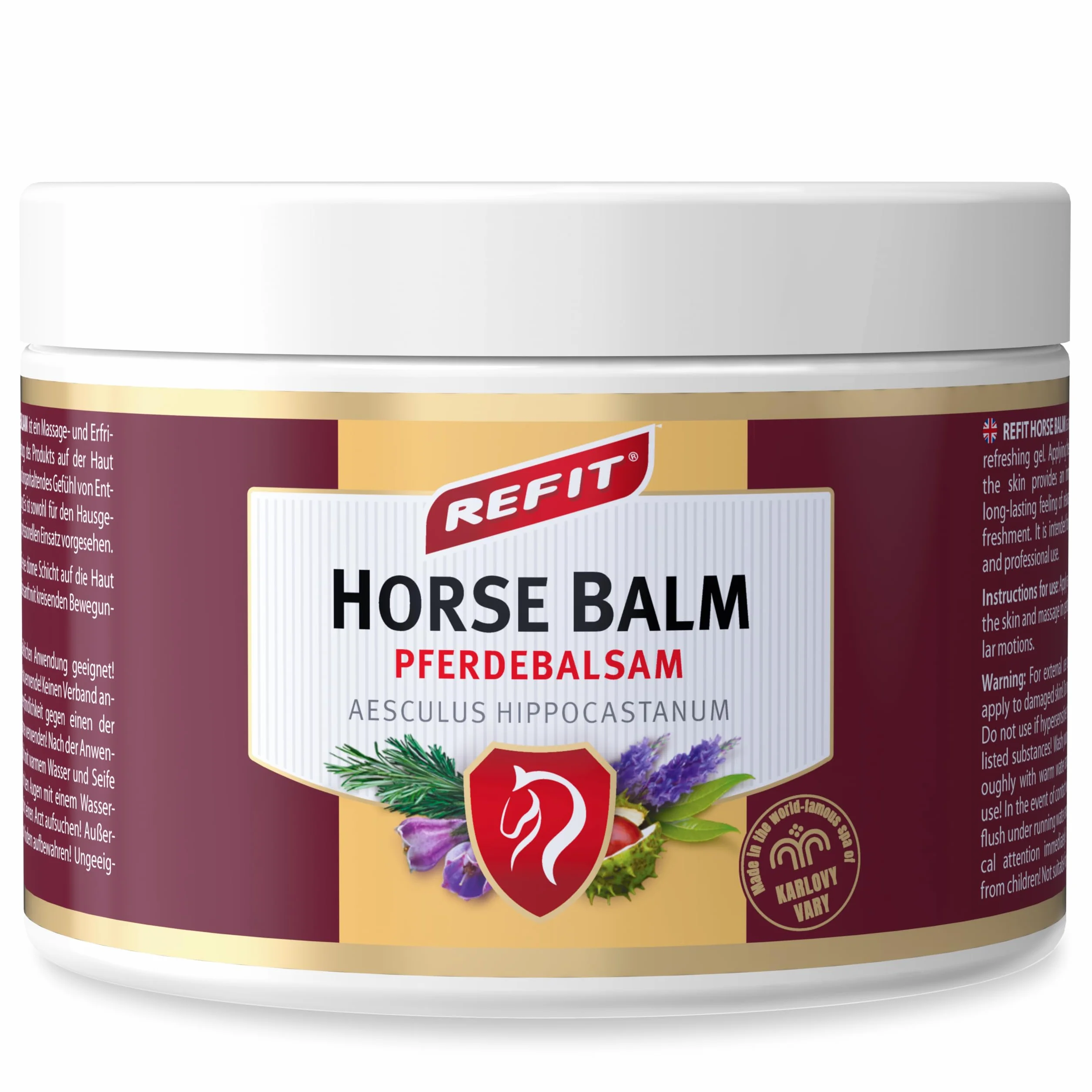Refit Horse Balm XXL 500 ml | Gel Anti-Douleur Extra, combinaison équilibrée de tourbe et d'herbes, châtaigne, pour le dos, les muscles, pour la circulation sanguine et la régénération