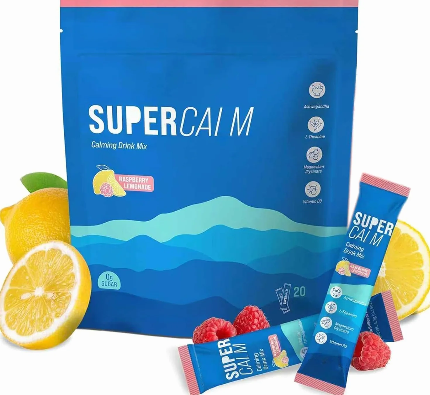 Mélange de boisson de relaxation super-calme, Citron – Focus & soulagement du stress, formule propre, 1 paquet