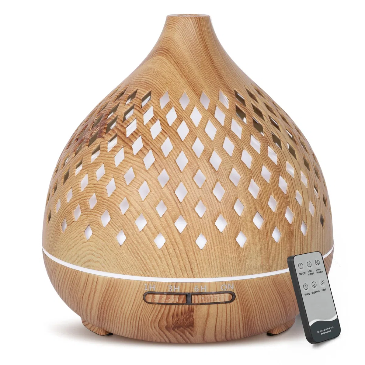 Cozary Diffuseur d'Huile Essentielle, 400ml Ultrasonique Diffuseur Huiles Essentielles Electrique avec Télécommande 3 Minuterie, 7 Couleurs LED Humidificateur d'air, Arrêt Automatique
