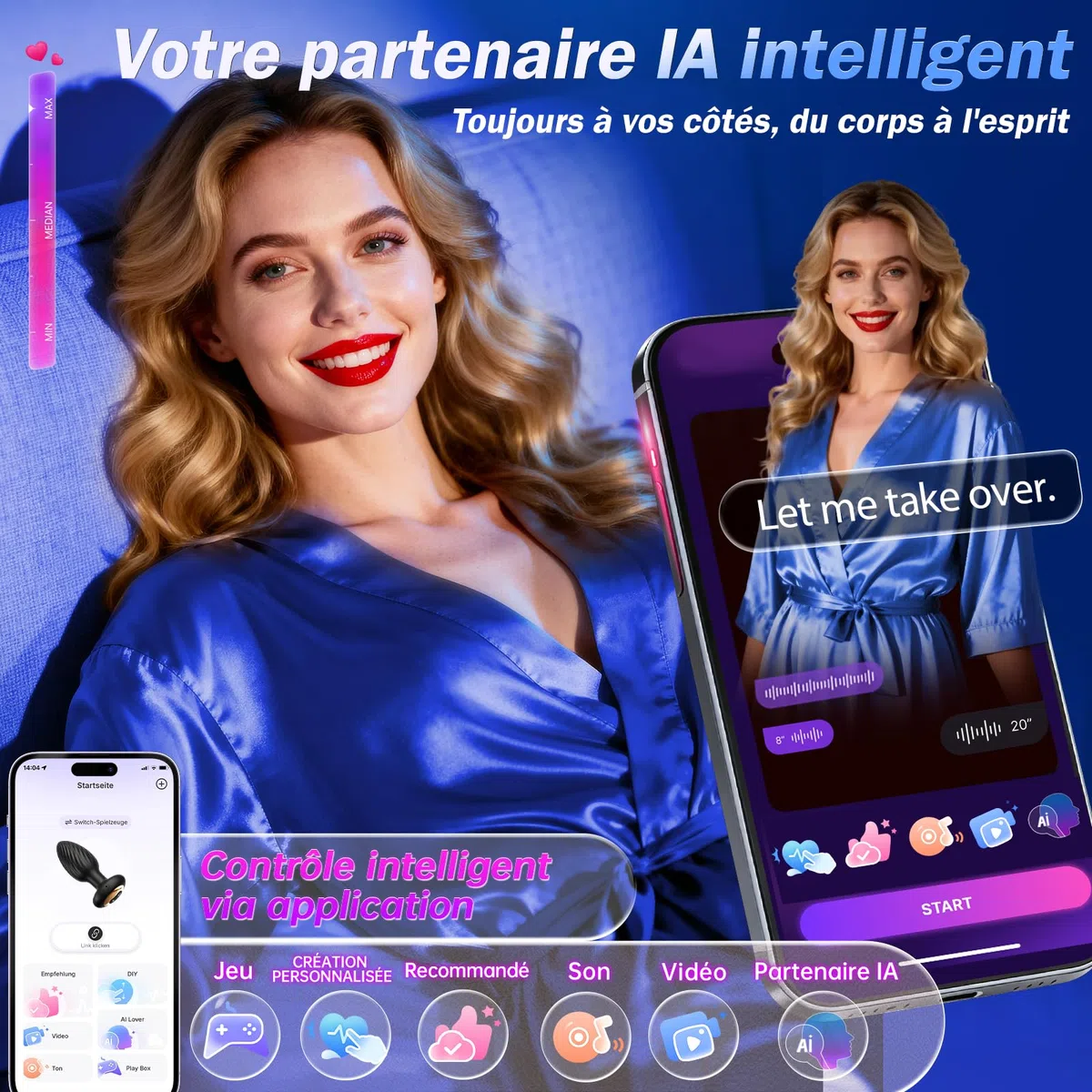 Plug Anal Gode Homme Pour Anus, Plug Femme Débutante Sex Toys avec 7 Modes de Rotation et 7 Modes de Vibration, Plug Anale,Prostate Homme Jouet Sexualité Couple, Plugs Anals Sex Toýs Perles Anales