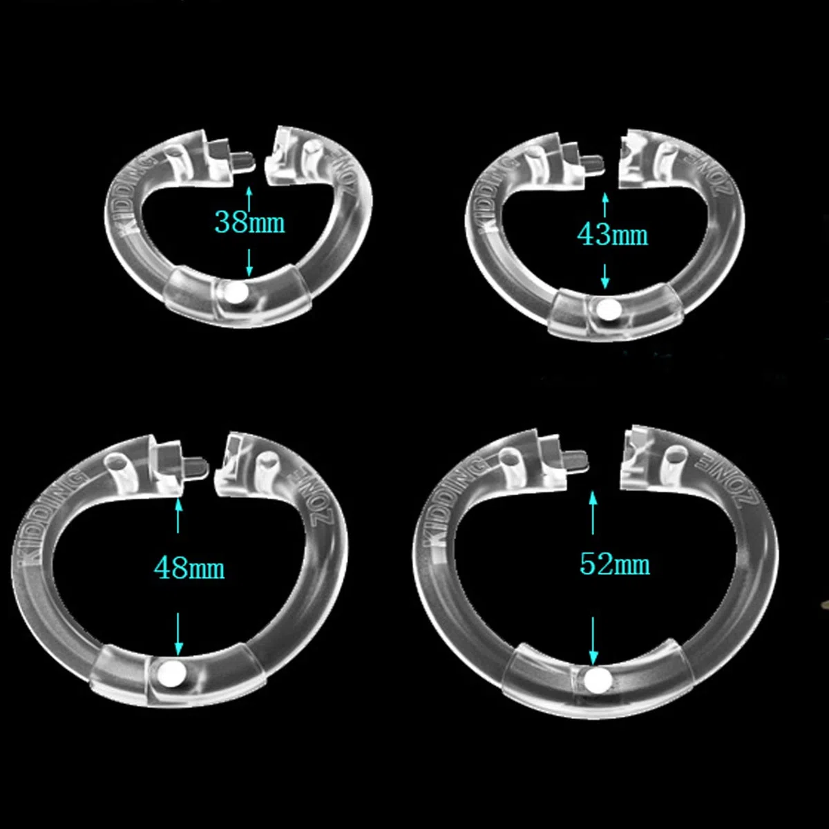 SM Ventilation Cage Pénis Ceinture de Chasteté Ensemble avec 4 Cockrings Cage de Chasteté avec Serrure Ouverte Ventilation Cage Pénis Cage de Chasteté avec Anneau Sex Toy(Schwarz,S)