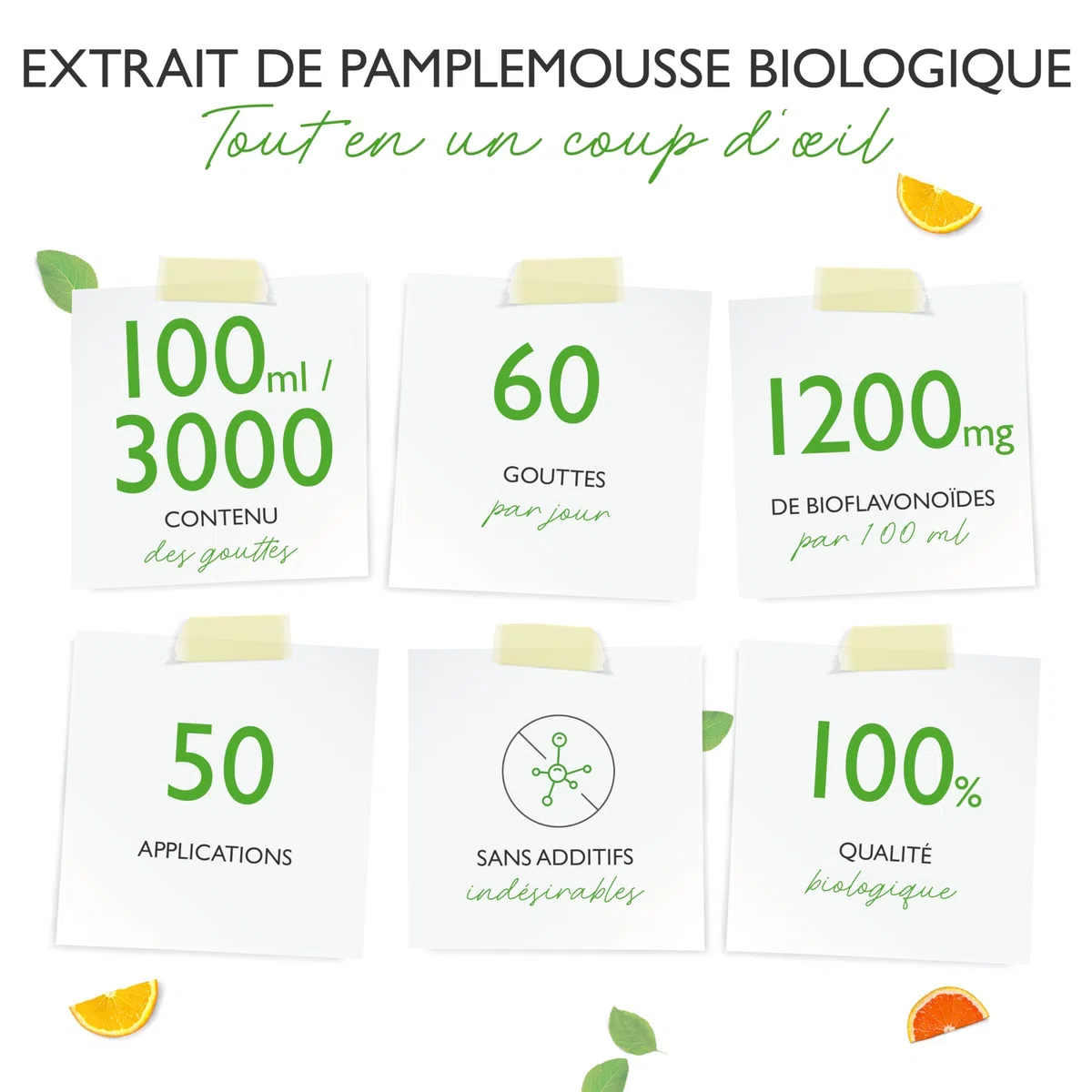Extrait de pamplemousse bio - Hautement dosé avec 1200mg de bioflavonoïdes / 100ml - Premium : Extrait de pépins et d'écorce de pamplemousse - Certifié biologique - Testé en laboratoire