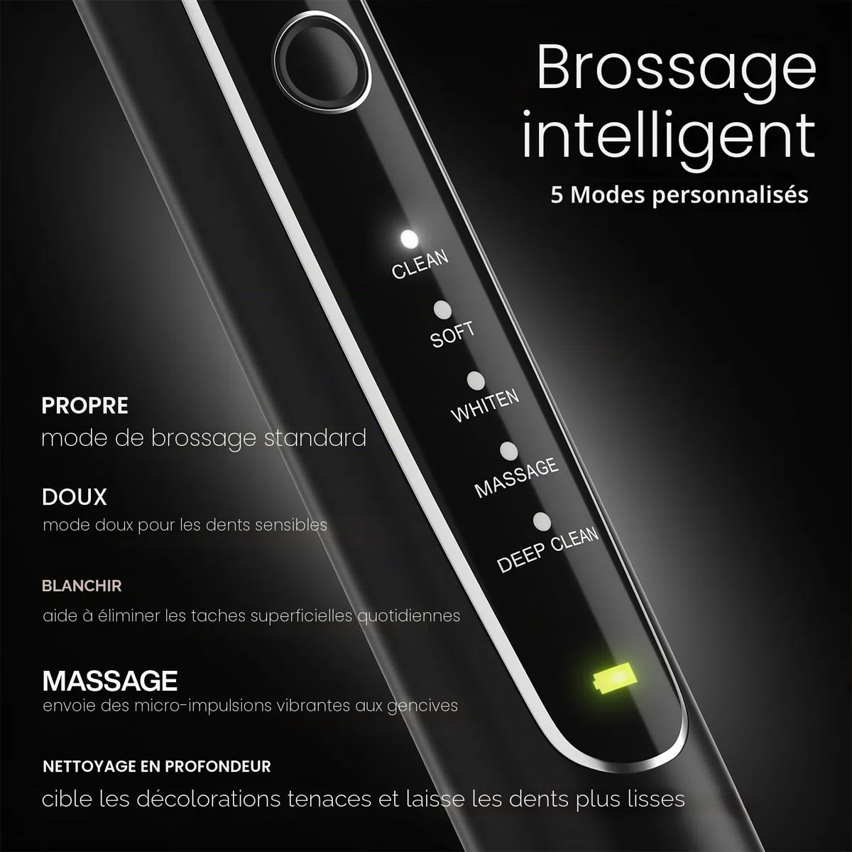 Aquasonic Black Series PRO – Brosse à dents électrique ultra-blanchissante – 5 modes et minuteurs intelligents – Étui de voyage premium et 6 têtes de brosse Proflex – Brosse à dents acceptée par ADA