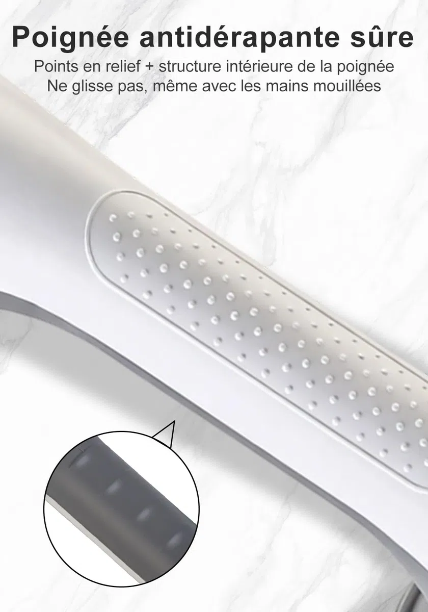 Barre d’appui douche sans perçage, lot de 2 poignées de sécurité à ventouse puissante, antidérapantes, maintien stable pour salle de bain, toilettes et surfaces lisses, aide à la mobilité