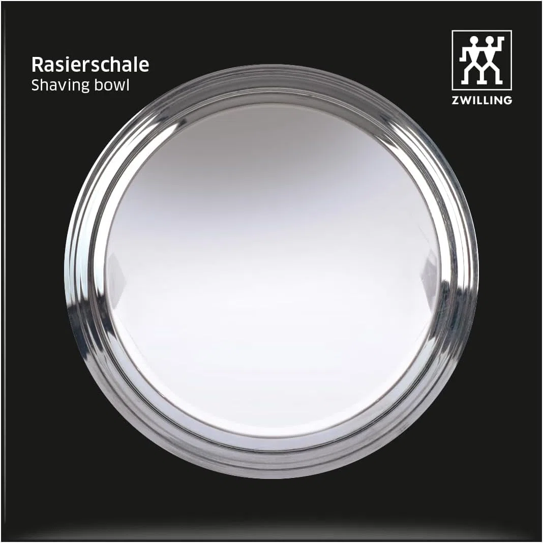 ZWILLING Bol à raser (rasage humide, rangement du savon à barbe, bol pour faire mousser, chromé), argent