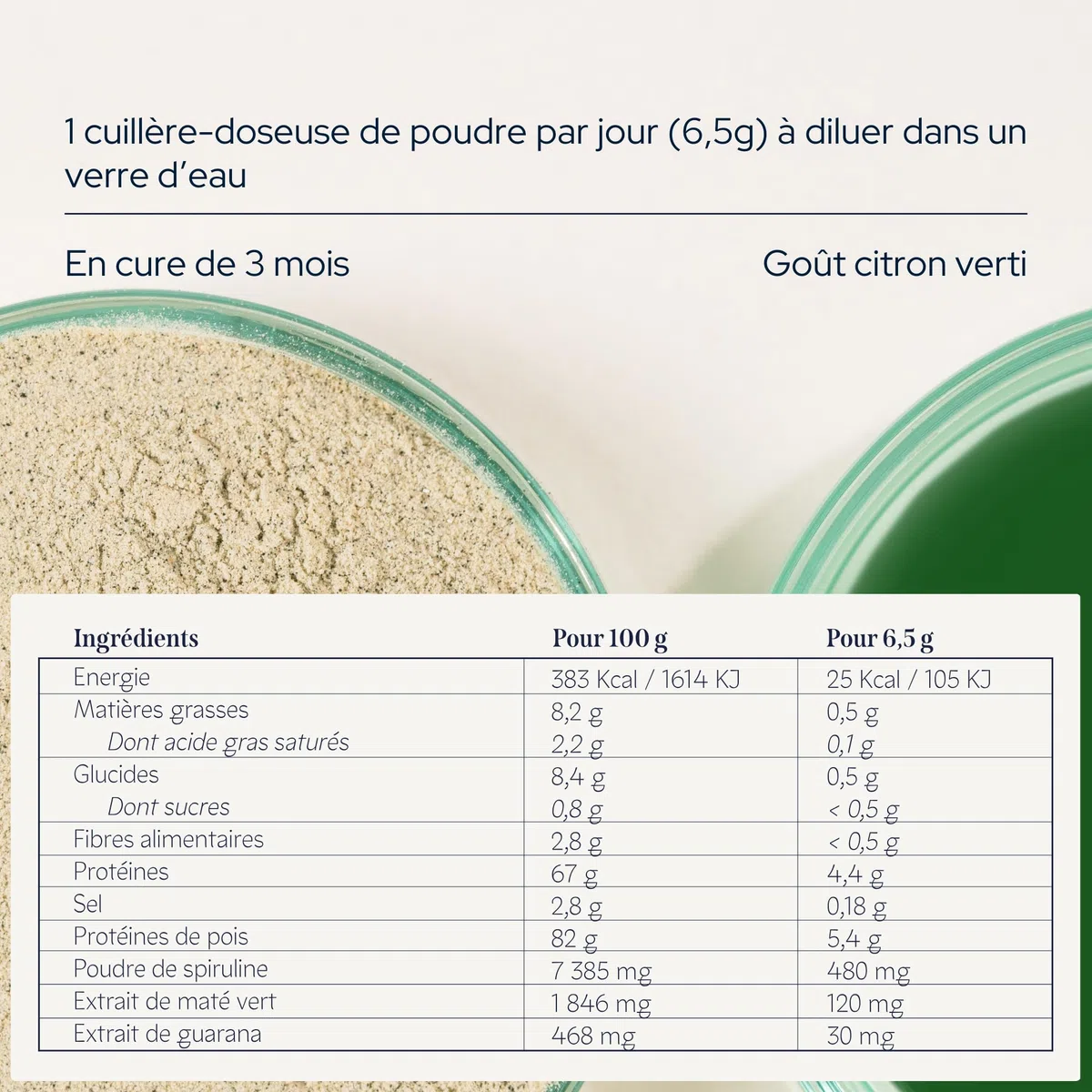 EPYCURE - Poudre Drainante - Détox, Contrôle du Poids, Coupe-Faim Naturel - 100% Naturel - Guarana, Maté Vert, Spiruline - 1 Mois - Sans Lactose, Sans Gluten - Fabriqué en France