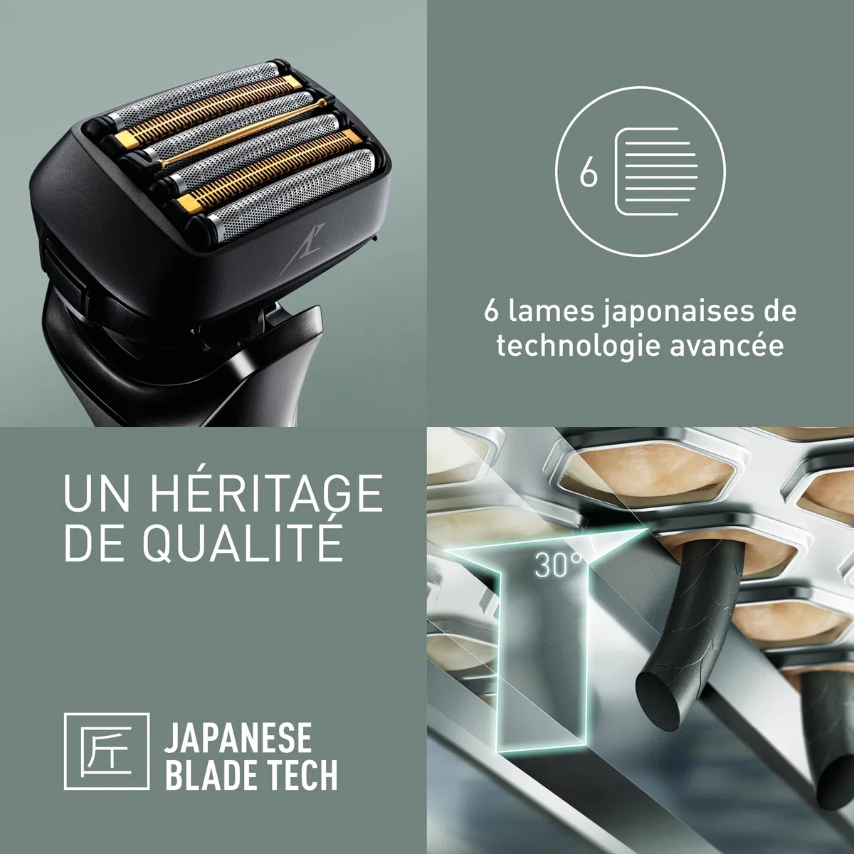 Panasonic ES-LS6A-K803 Rasoir Électrique pour Hommes Peau Sèche et Humide 6 Lames, sans Fil de Qualité Supérieure, Capteur de Barbe Réactif, Lames en Acier Japonais, tête Multi-Flex 22D, Noir Mat