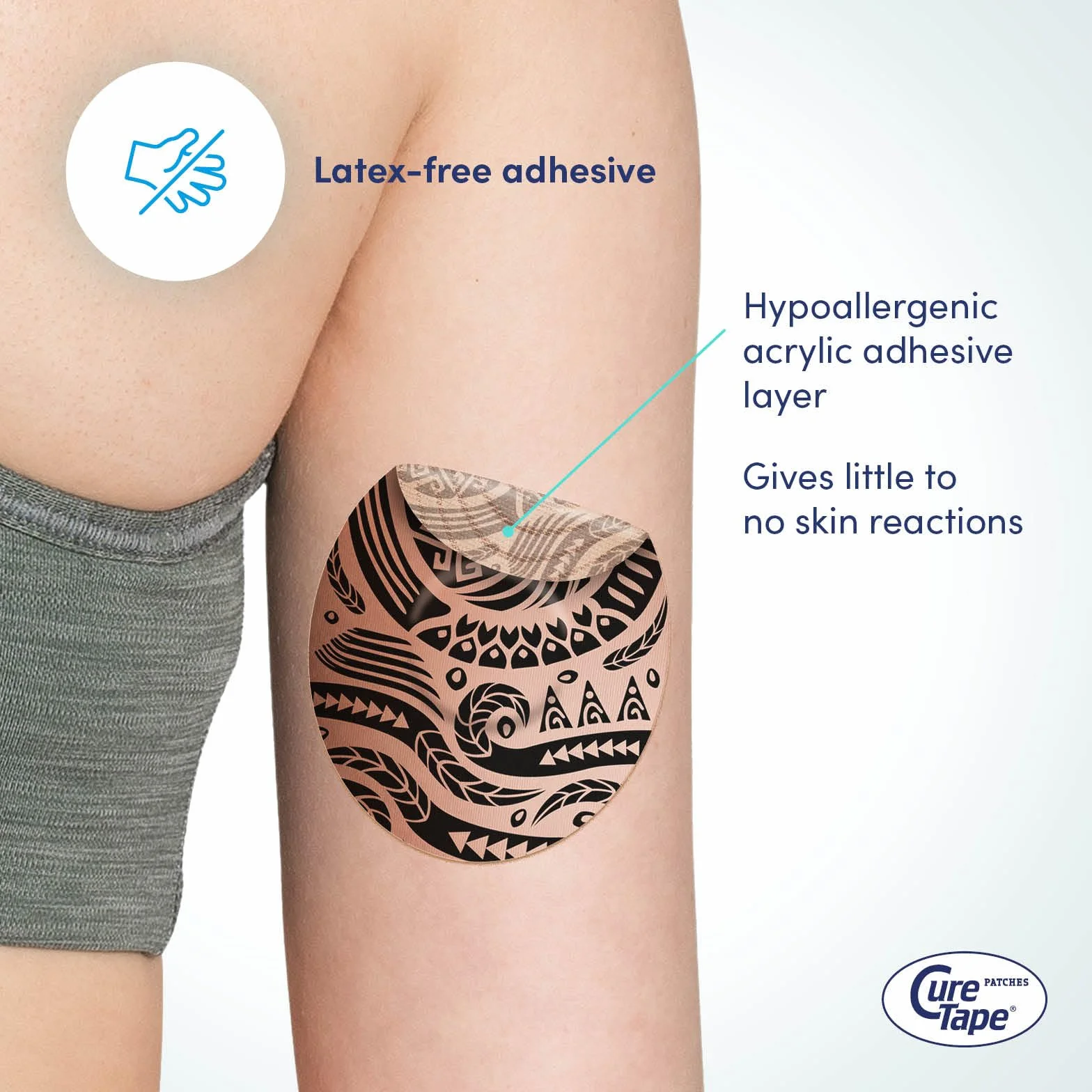 CureTape Patches ART - Plâtres Capteurs - Tattoo - Plâtres pour Freestyle Libre, Dexcom et Medtronic Guardian Capteurs - 20 pièce(s)