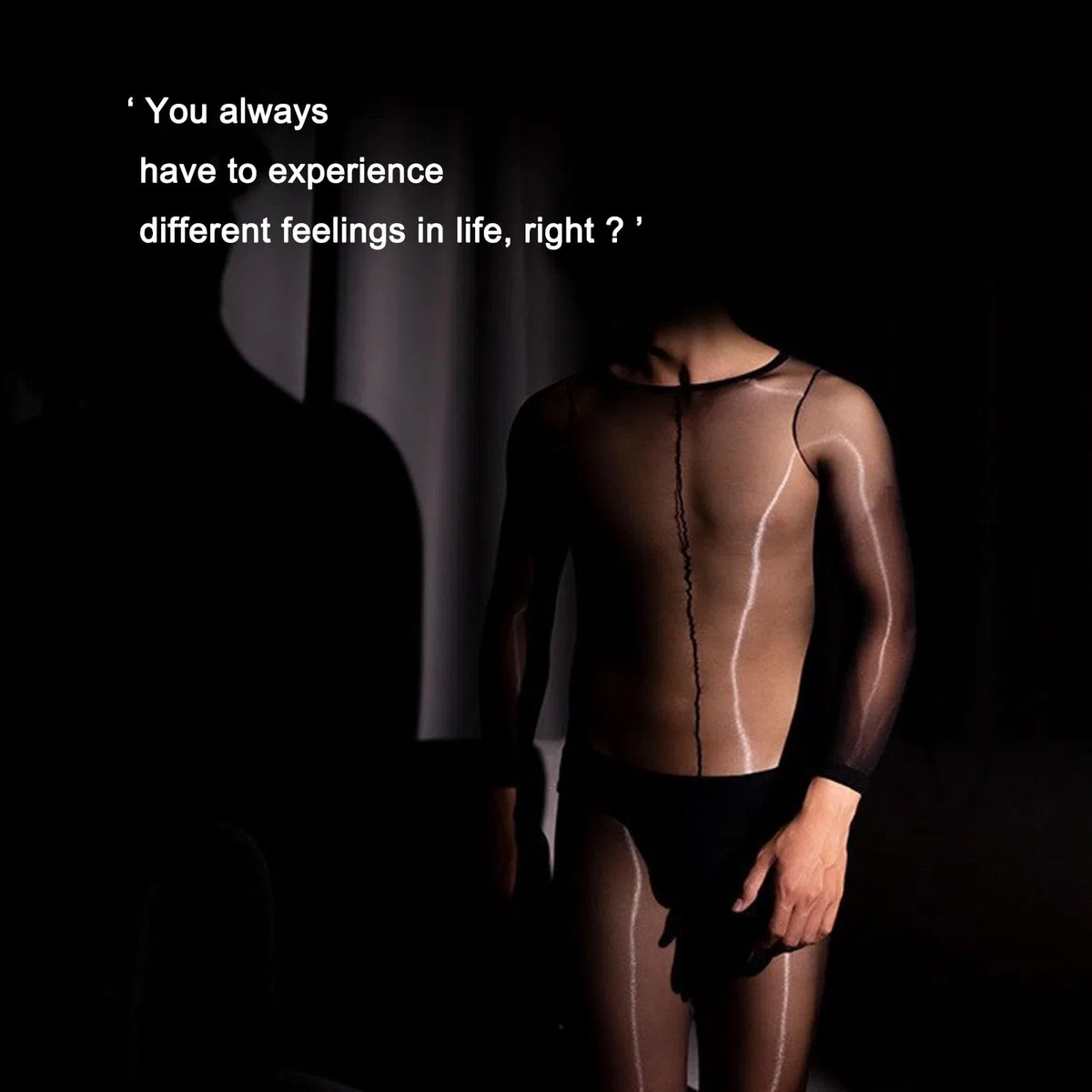 HTRUIYATY Tenue Sexy Homme érotique Billiant 8D Sexy Bodystocking Man Lingerie Manches Body Bas Collant sous Vetement Homme