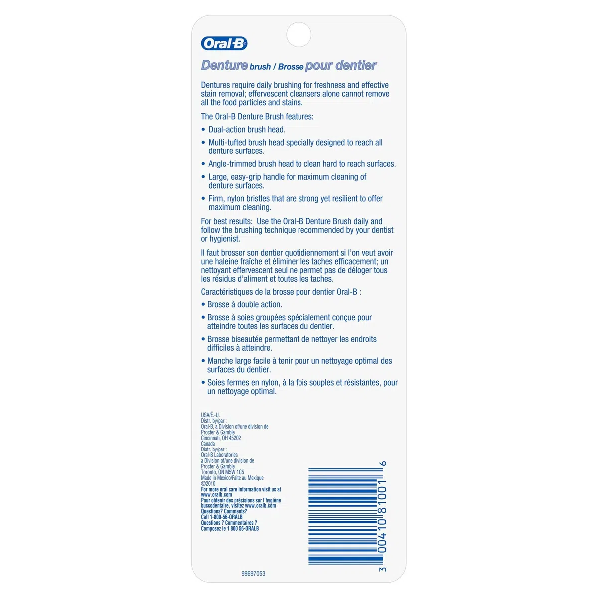 Oral-B Dentier Brosse double tête - chacun, Pack de 3