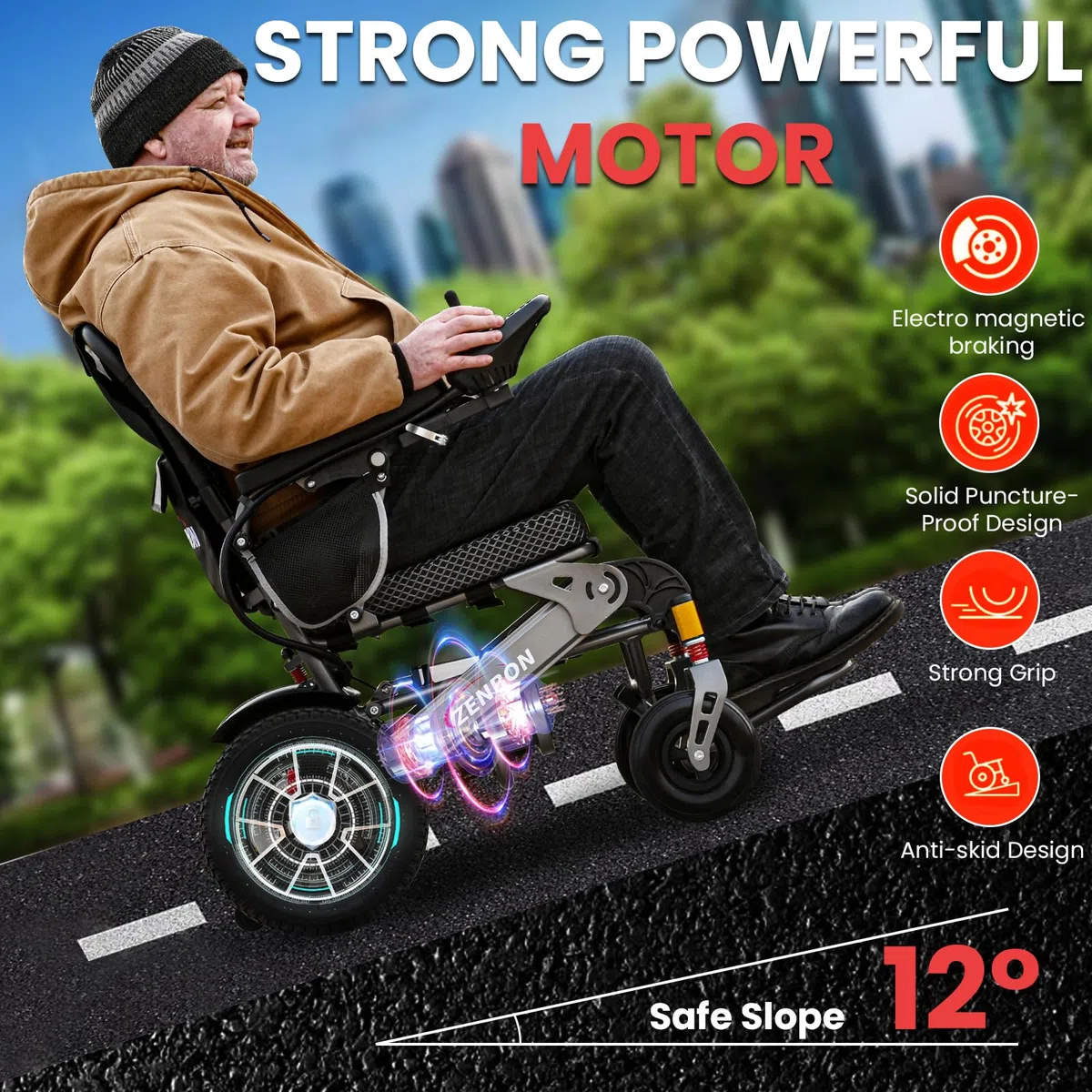 Fauteuil Roulant Electrique Pliable Leger: 35KM Fauteuil Electrique pour Personnes Agées avec Fonction Pliage Automatique - 700W Electrique Fauteuil Roulant Jusqu'à 150KG (Argent Noir)