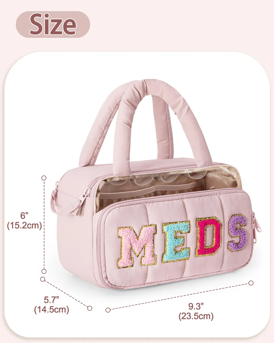 Fasrom Sac Infirmiere Liberales avec Lettre en Chenille | Trousse de Premiers Secours de Voyage pour Visite à Domicile en Portant Fournitures Médicales