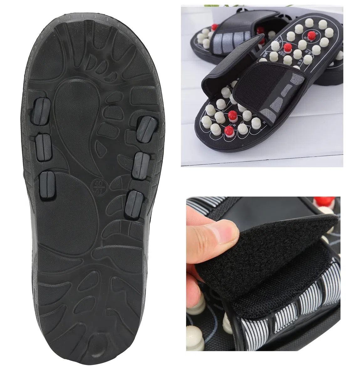Pantoufles De Masseur De Pied Pantoufles D'Acupression Chaussons De Massage D'Acupression Chaussures De Reflexologie Pantoufles De RéFlexologie Pour La Douleur De Soulagement Du Stress Outils (42-43)