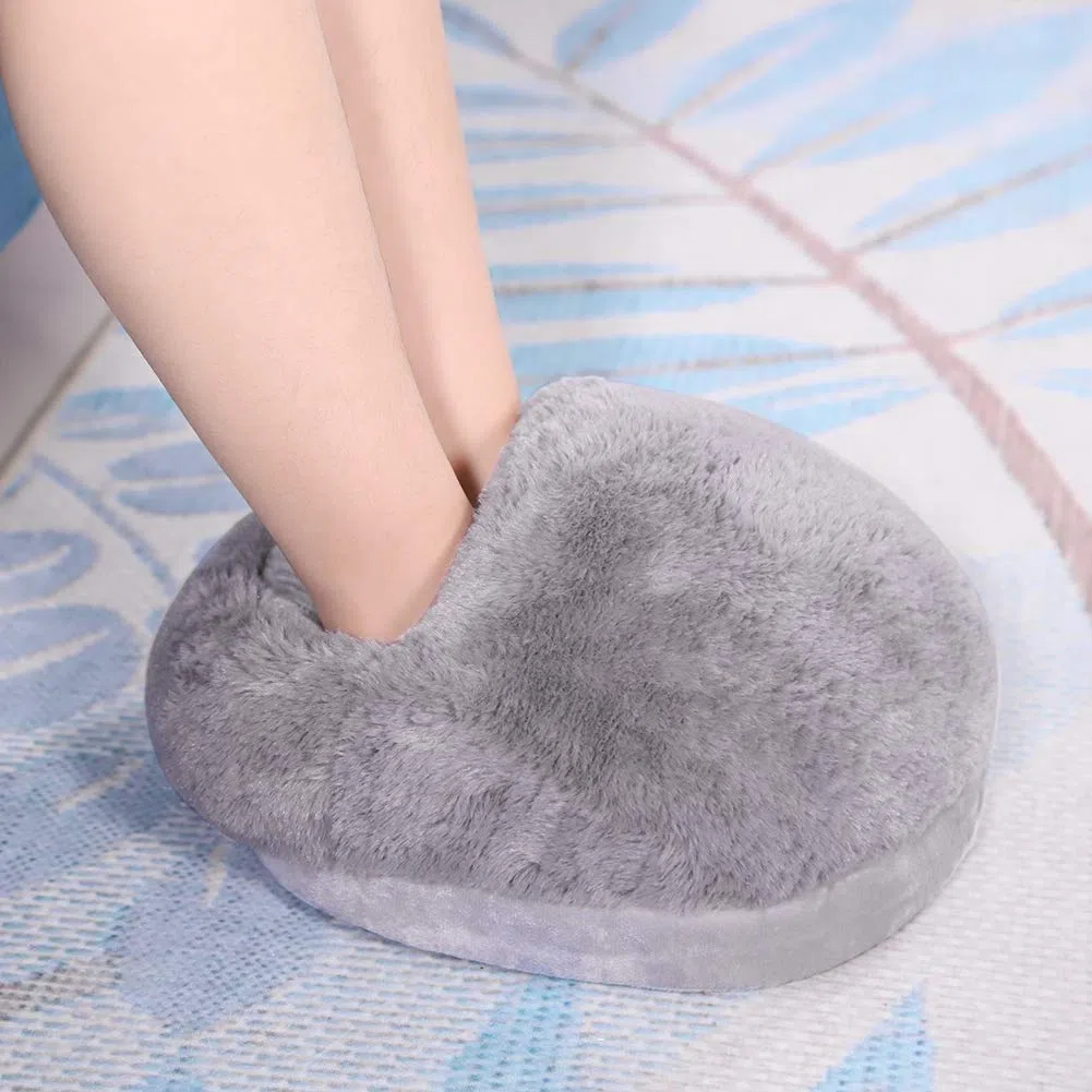 Chauffe-pieds Chauffants Coussin Rechargeable USB Chauffe-pieds en Peluche Coussin Chauffant électrique Bureau D'hiver Chaussures Chauffantes Semelle Chauffante Sommeil Thérapie par la Chaleur(Gris)