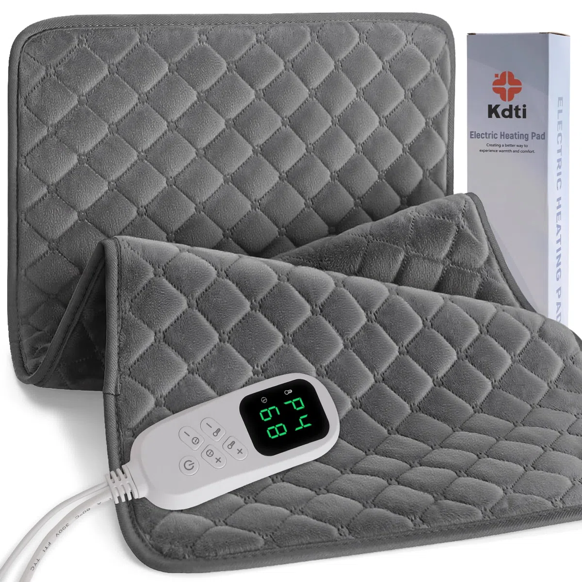Coussin Chauffant Électrique 40x80cm avec Arrêt Automatique et 6 Niveaux de Température, pour le Dos, la Cervicales et les Épaules, Lavable en Machine, Le Cadeau Réconfortant pour Parents ou Épouse