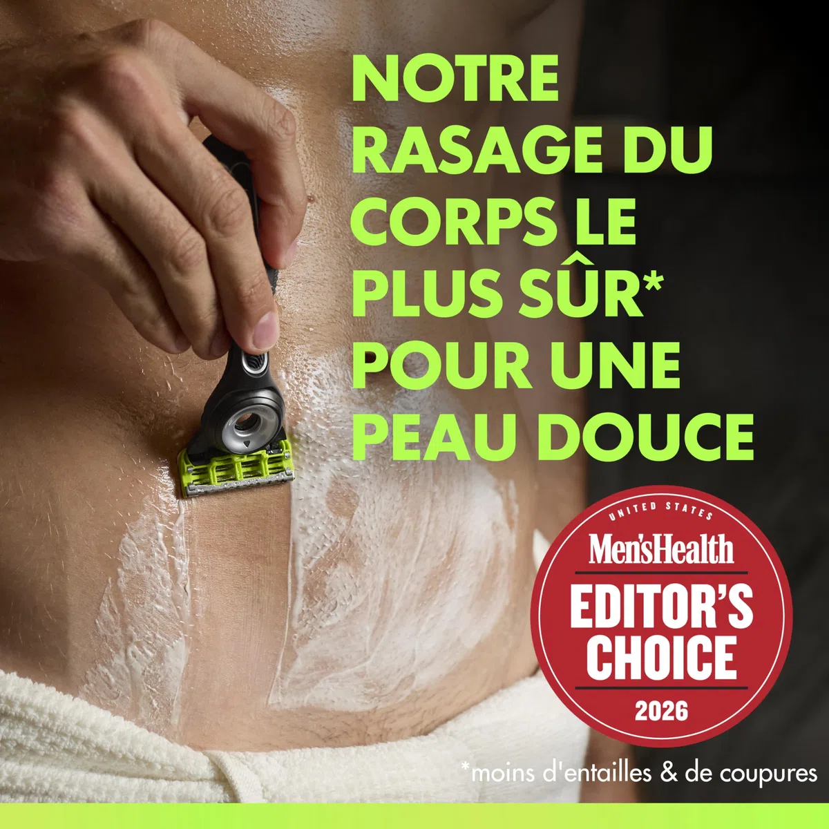 Gillette Labs Body + Intimate Rasoir Intime Homme, 5 Cartouches, Noir – Conçu pour le Rasage du Corps et du Pubis, Lames avec une Barre Anti-Poils Incarnés et Irritation, Manche Facile à Gripper
