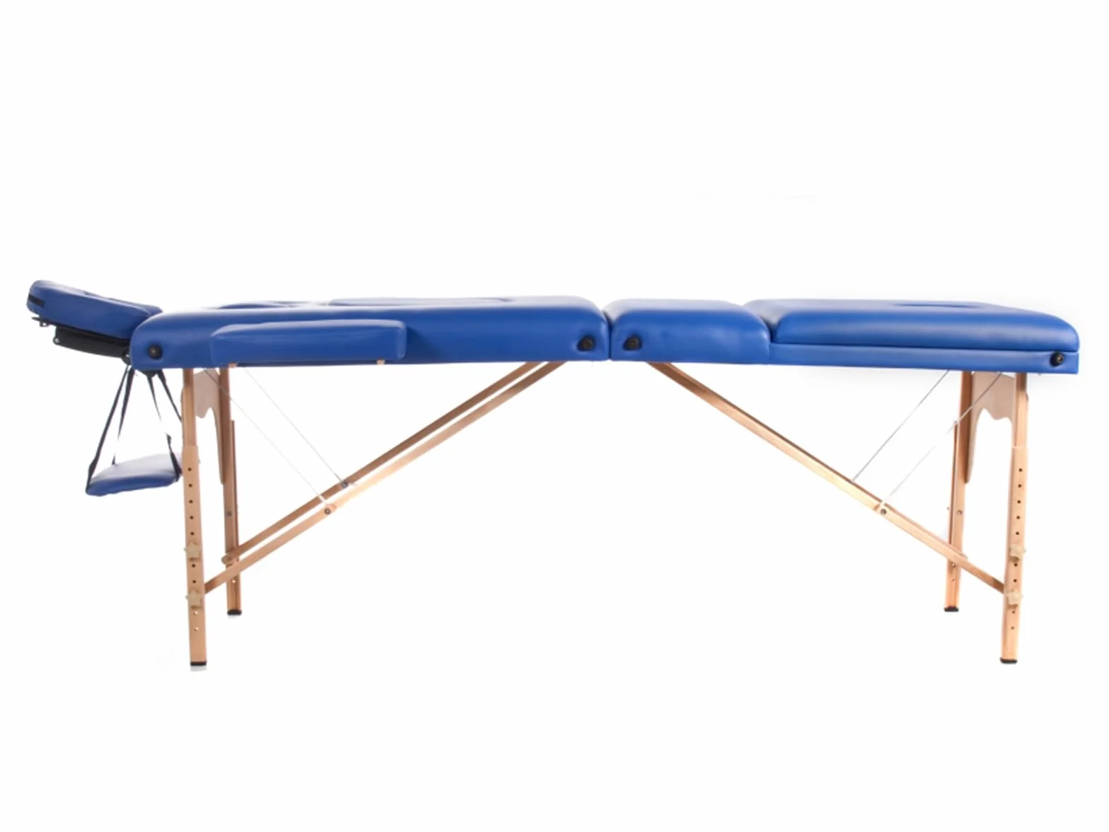 QUIRUMED Table de Massage Grossesse Pliable, 194 x 70 cm, Blanc, Bois, Simili-Cuir, Trou pour barrière, Trou du Visage, tête Amovible, jusqu'à 150 kg
