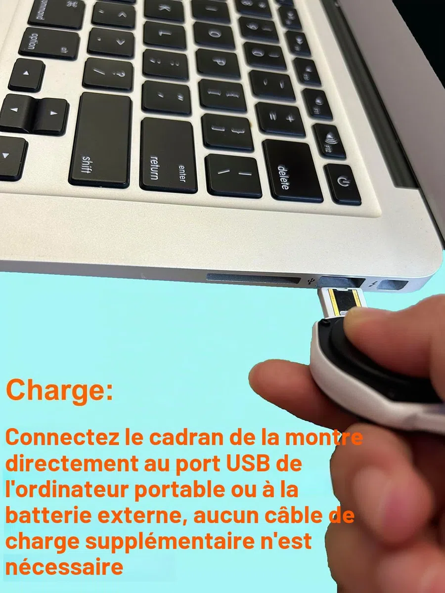 Horloge d'alarme vibrante pour entraînement au pot - Étanche - Avec 15 alarmes quotidiennes - Bleu