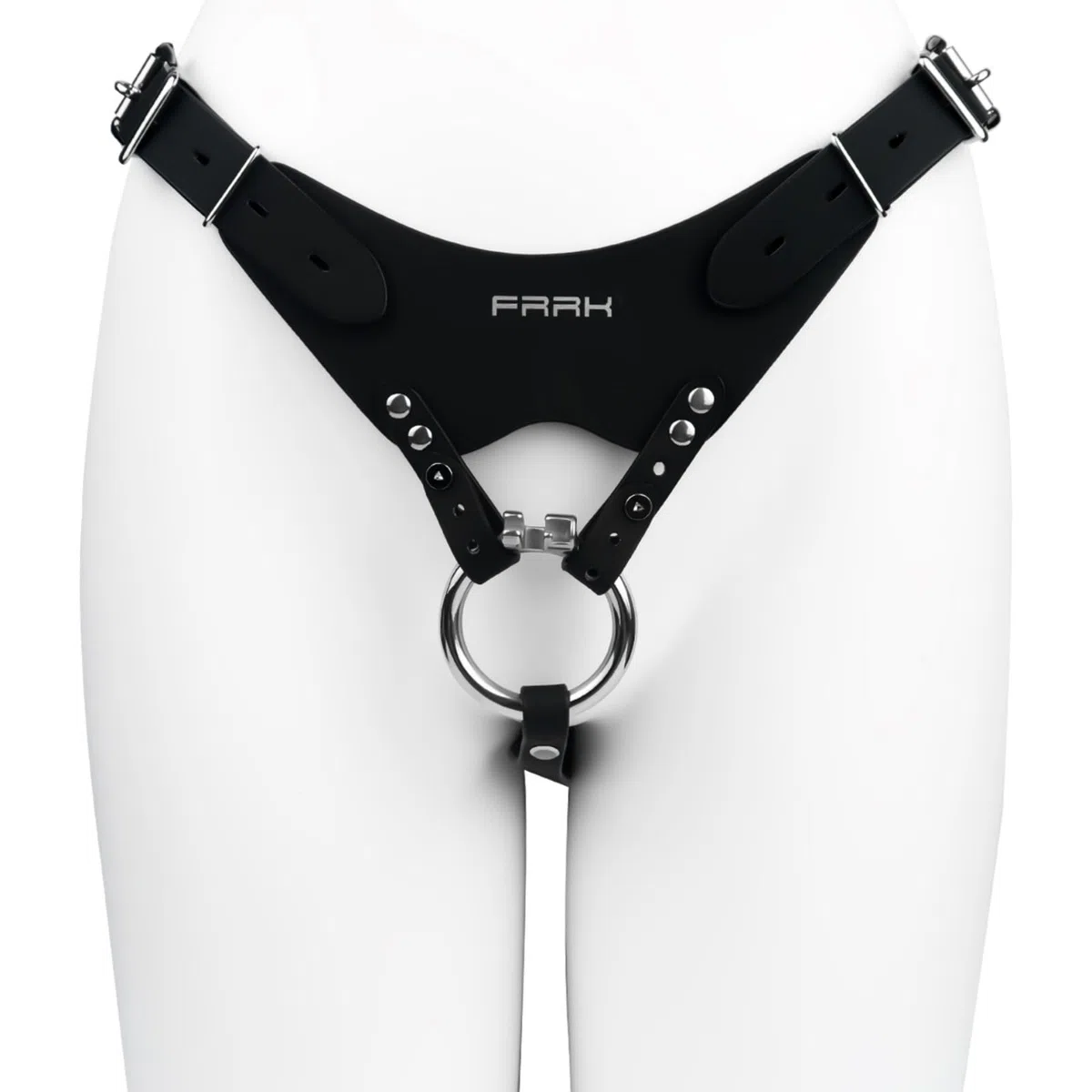 Ceinture de Chasteté Réglable en PU Accessoire pour Cage de Chasteté pour Pénis Sex Toýs Homme à Utiliser avec la Chastity Cage Man Convient pour un Tour de Taille de 74cm-106cm (Black)