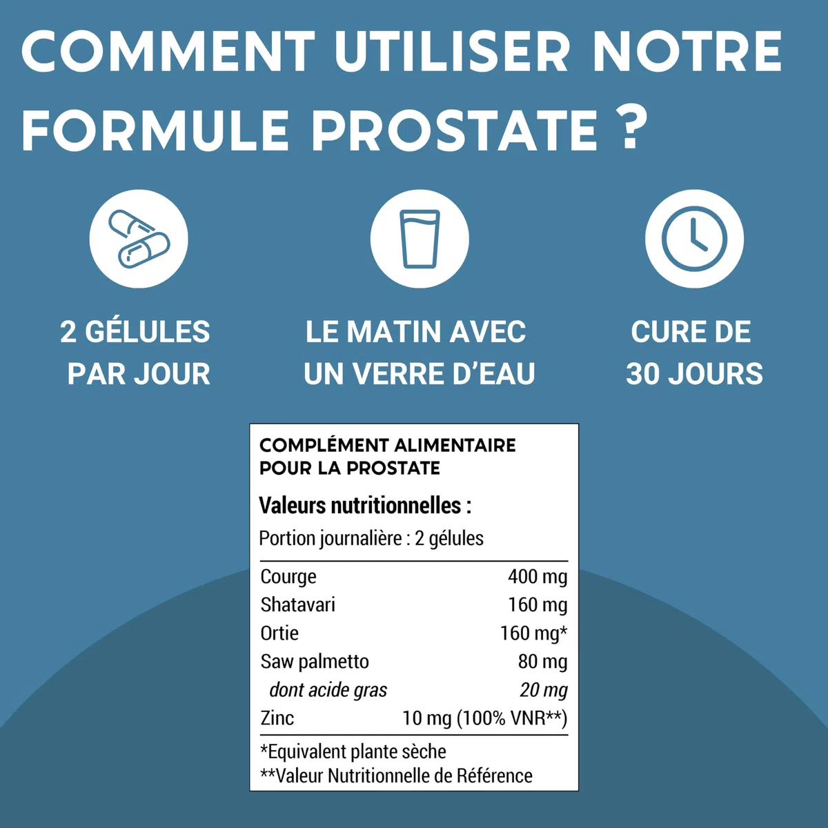 FORMULE PROSTATE | Courge, Saw Palmetto, Ortie, Shatavari | Rétention, Débit, Fréquence | 60 Gélules | Fabriqué en France | Complement alimentaire